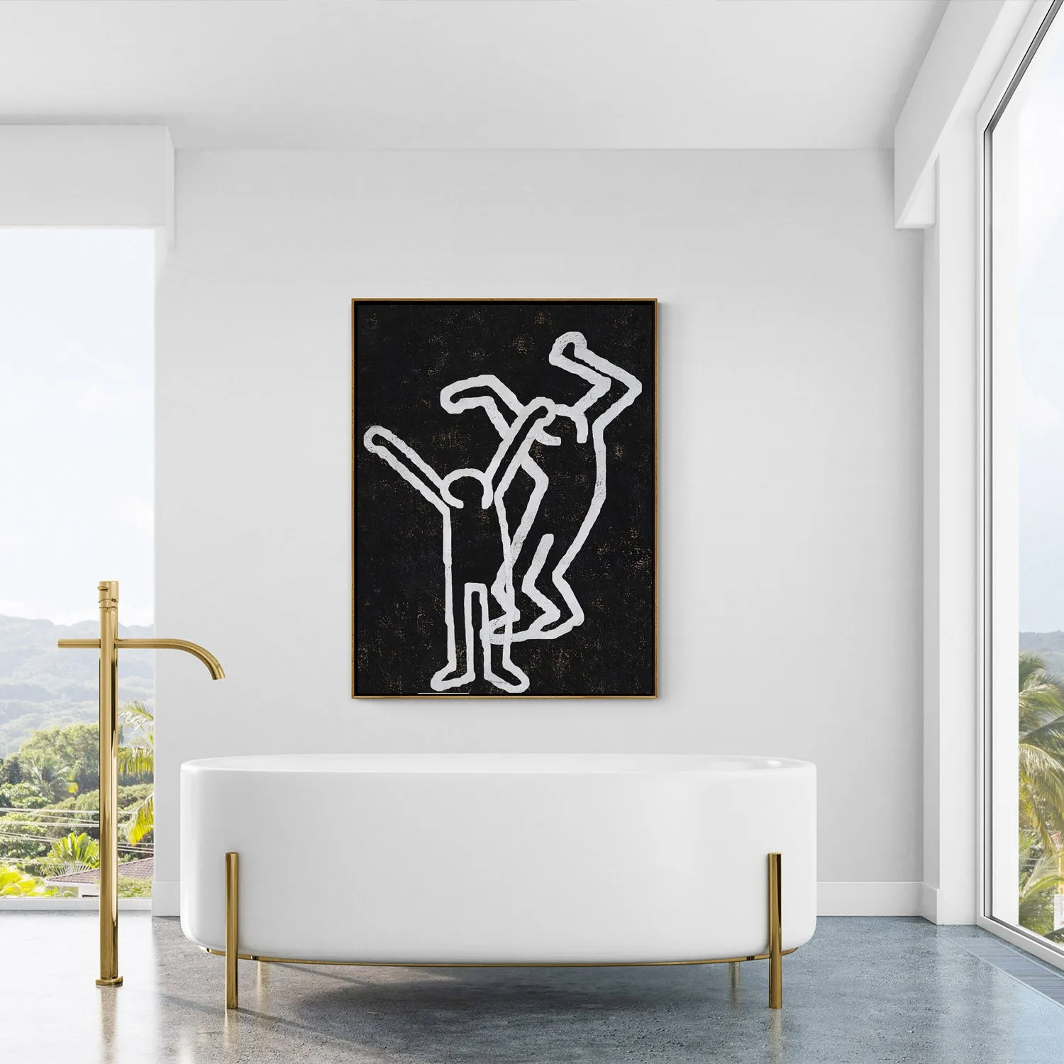 Vertical Abstract Dancing Man Painting H206VR1