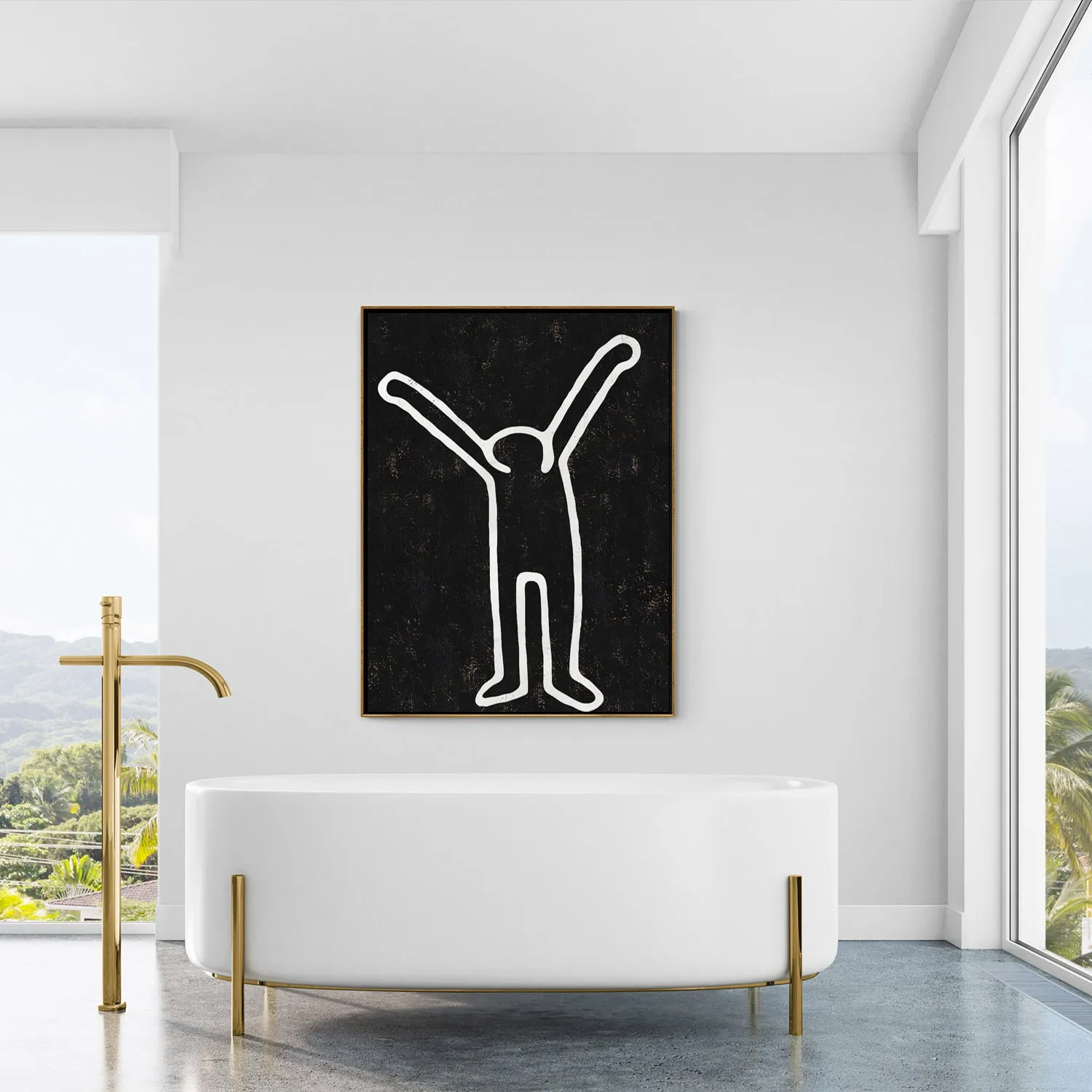 Vertical Abstract Dancing Man Painting H206VR