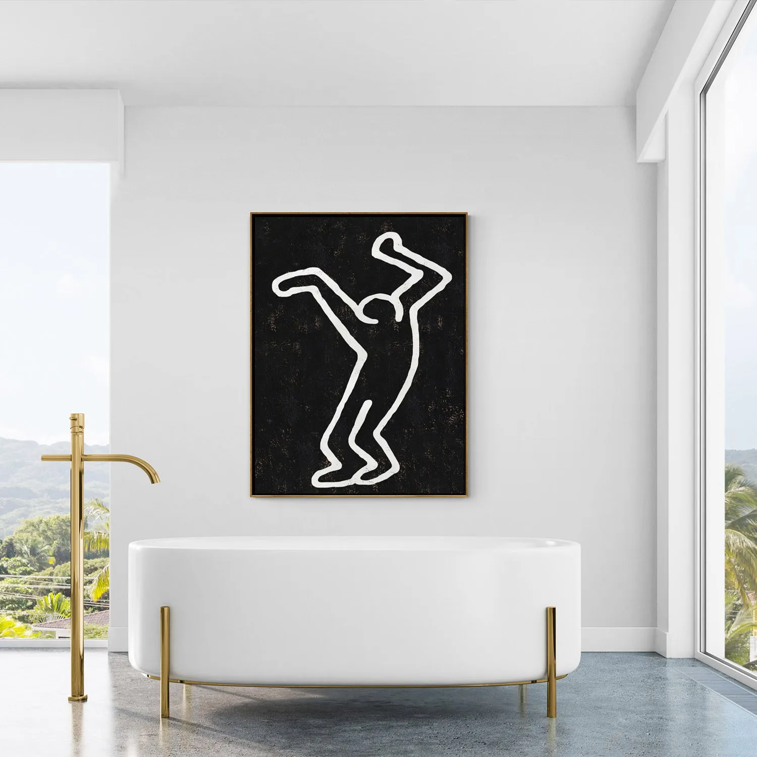 Vertical Abstract Dancing Man Painting H207VR