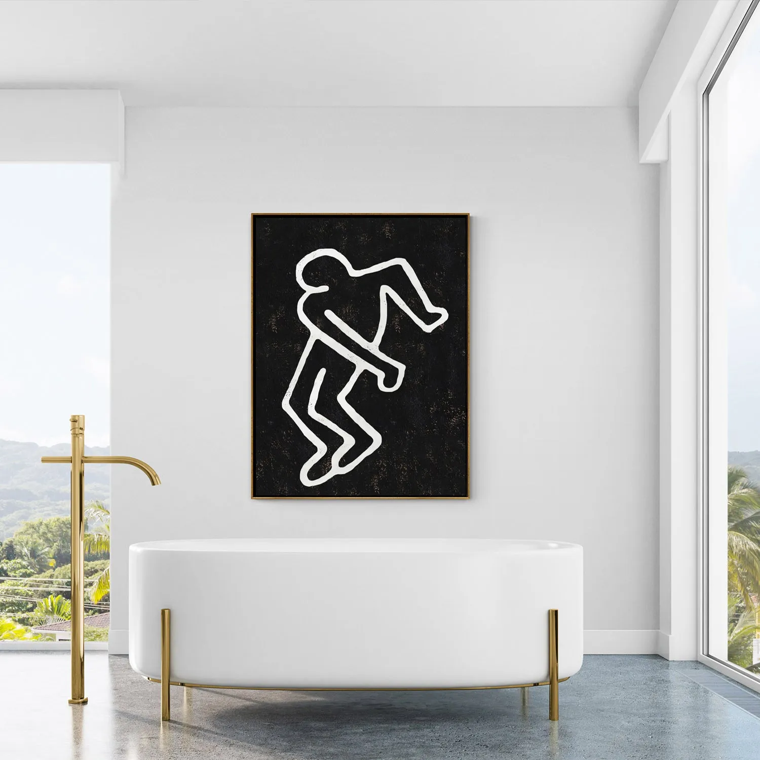 Vertical Abstract Dancing Man Painting H208VR