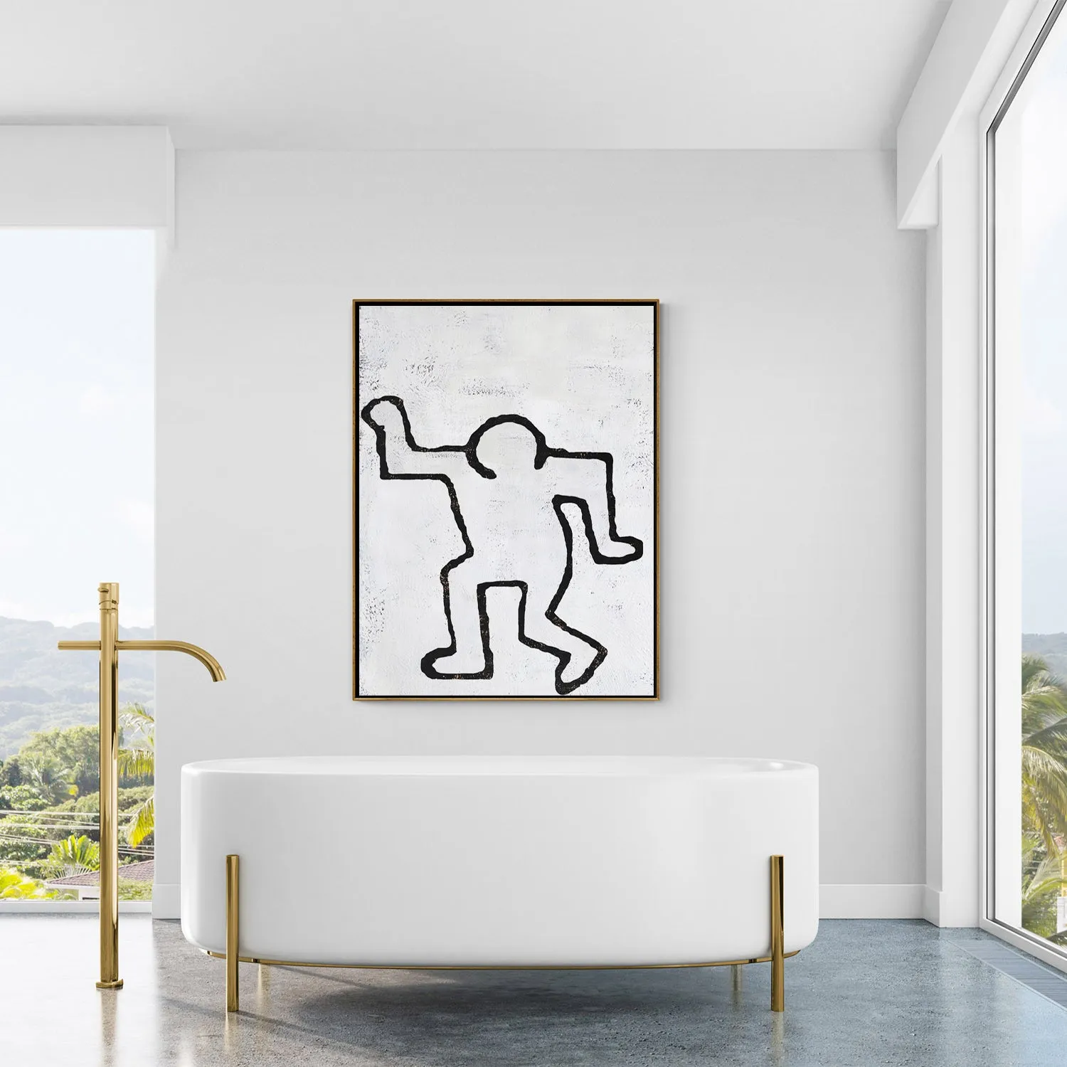 Vertical Abstract Dancing Man Painting H209V