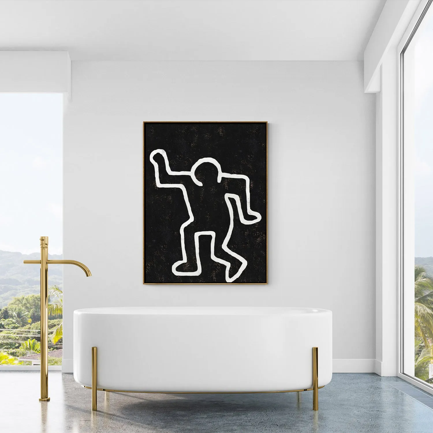 Vertical Abstract Dancing Man Painting H209VR