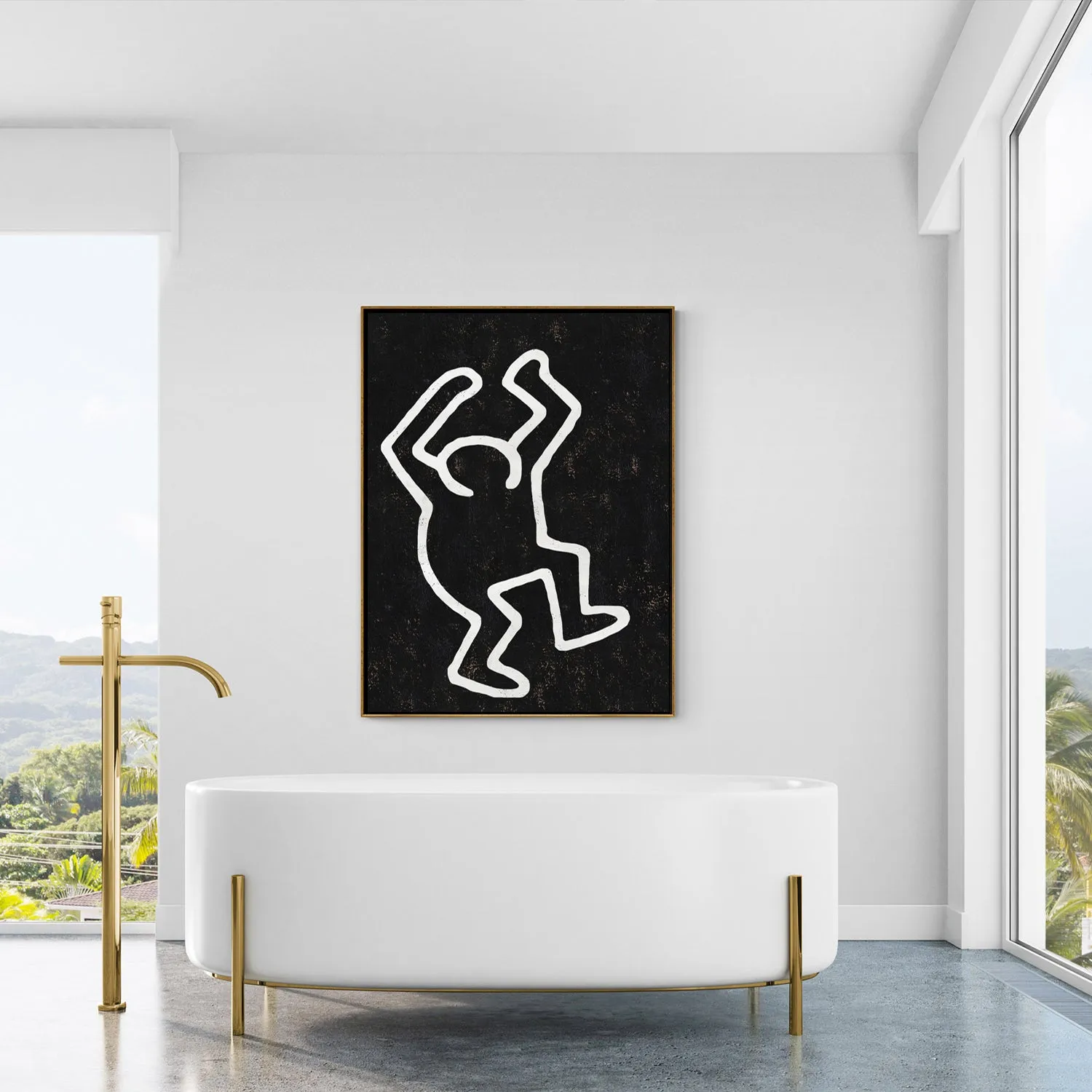 Vertical Abstract Dancing Man Painting H211VR