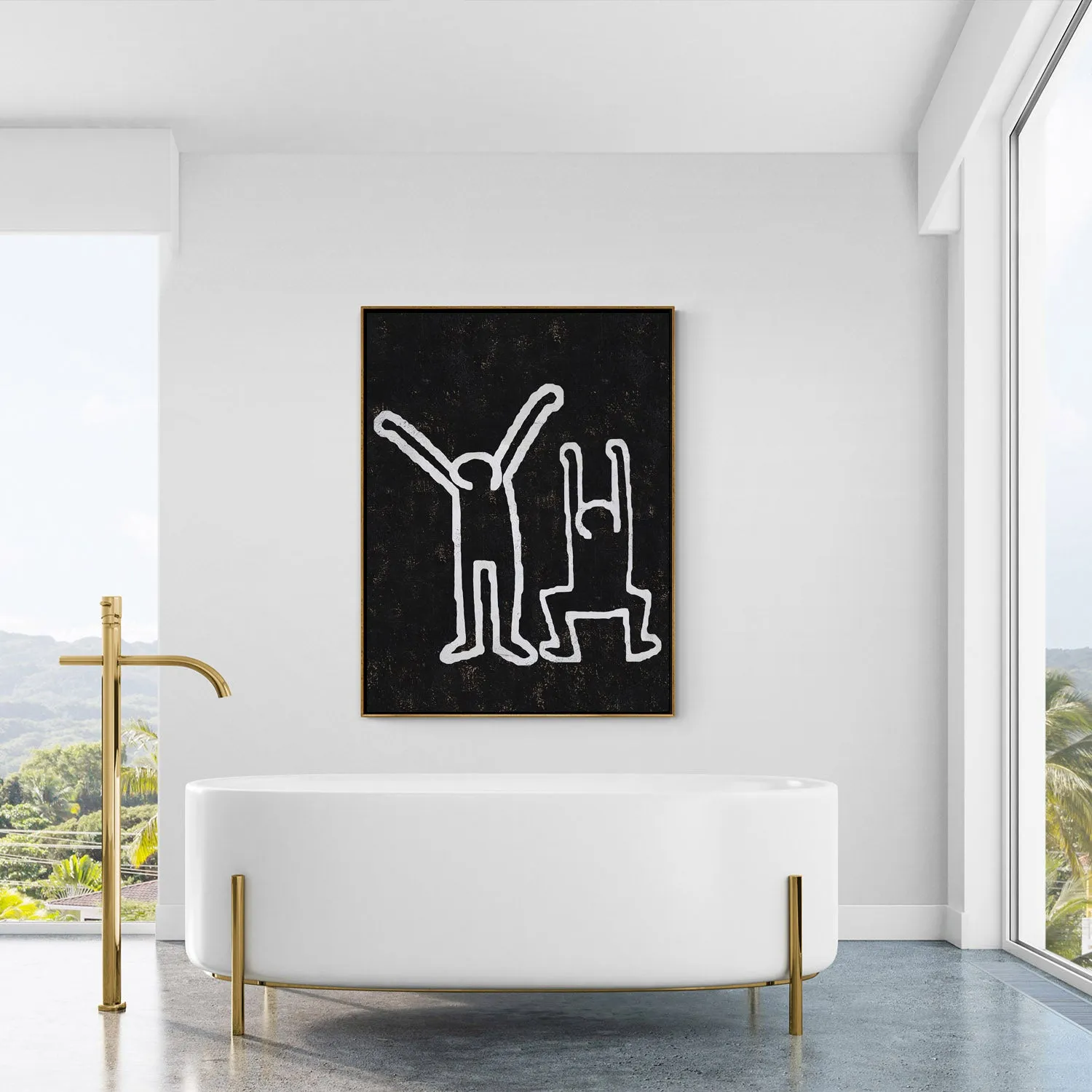 Vertical Abstract Dancing Man Painting H212VR1