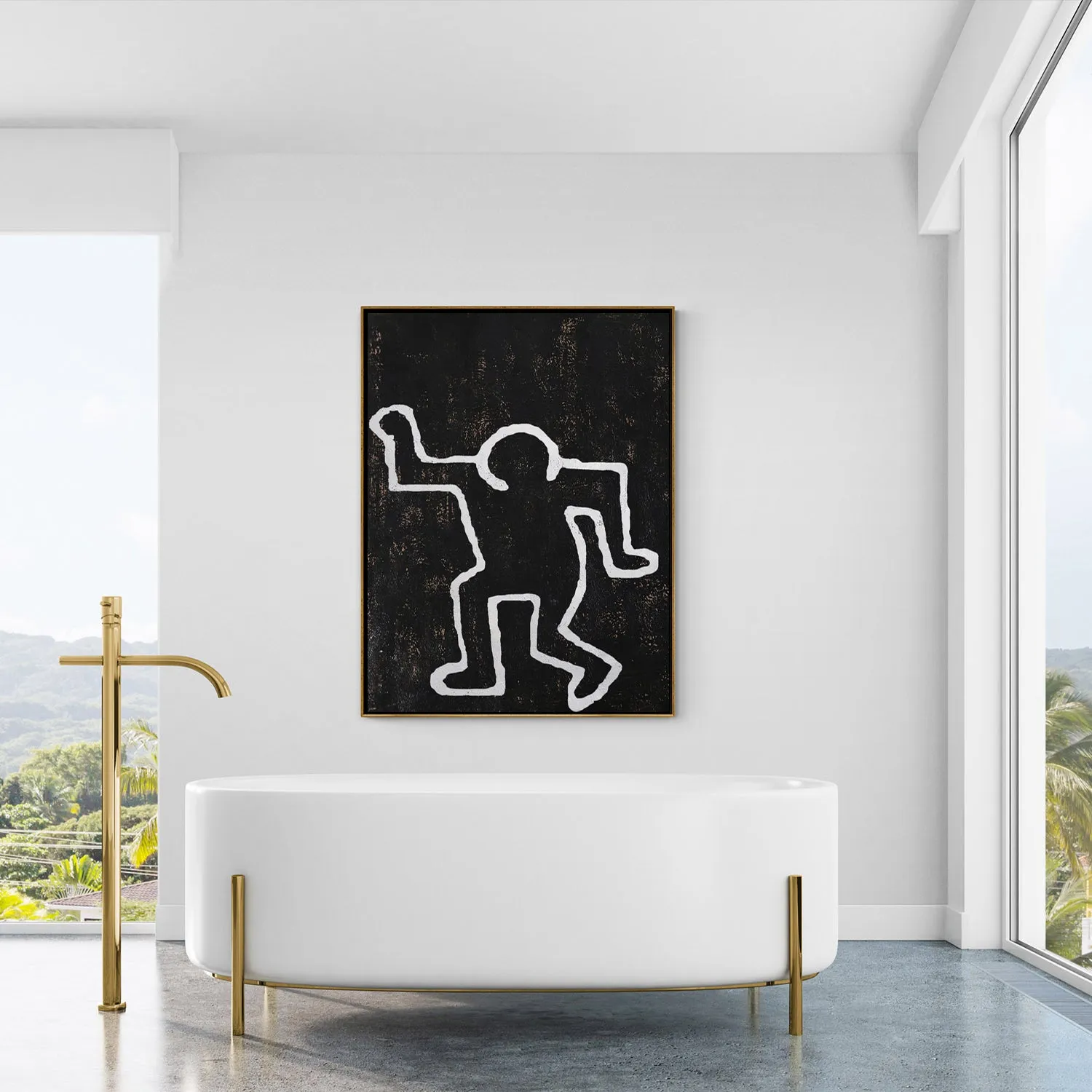Vertical Abstract Dancing Man Painting H274V