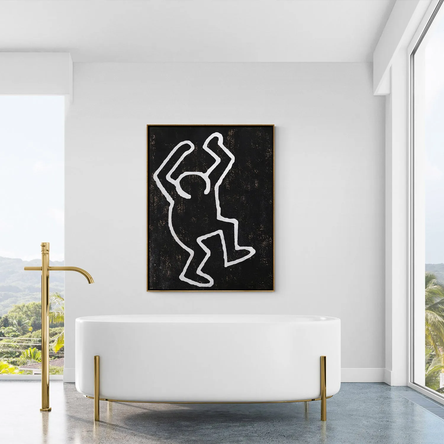Vertical Abstract Dancing Man Painting H275V