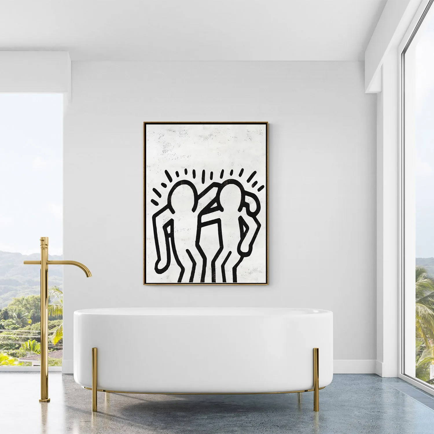 Vertical Abstract Dancing Man Painting H301V