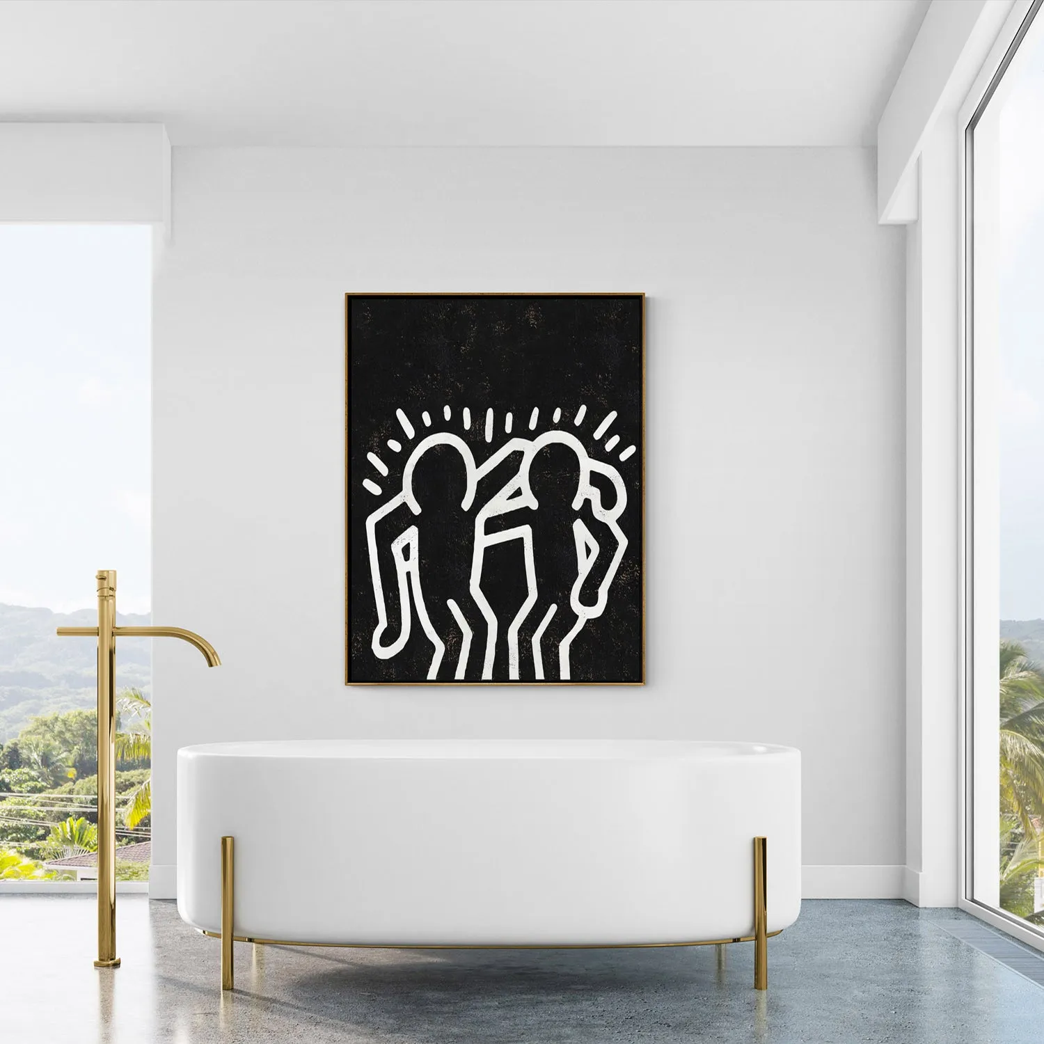 Vertical Abstract Dancing Man Painting H301VR
