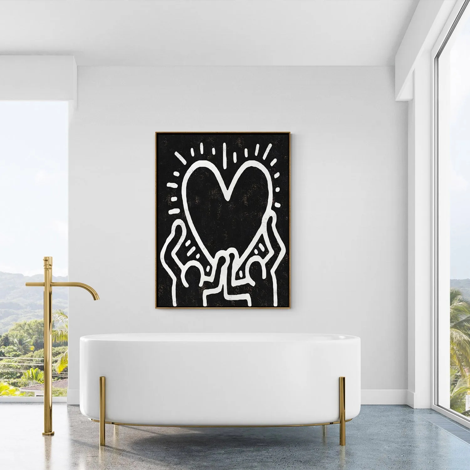 Vertical Abstract Dancing Man Painting H302VR