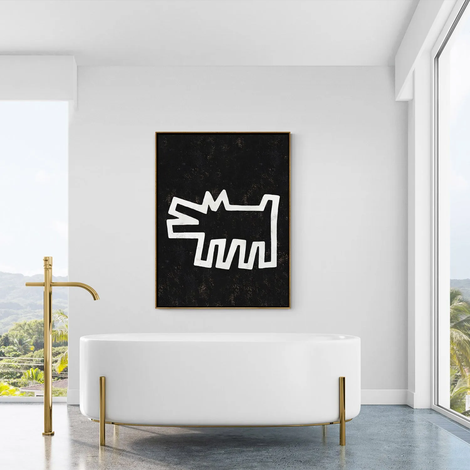 Vertical Abstract Dancing Man Painting H303VR