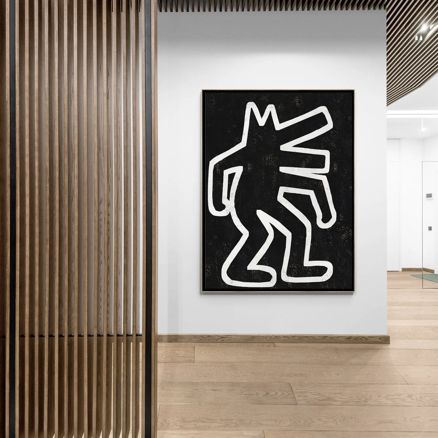Vertical Abstract Dancing Man Painting H304VR
