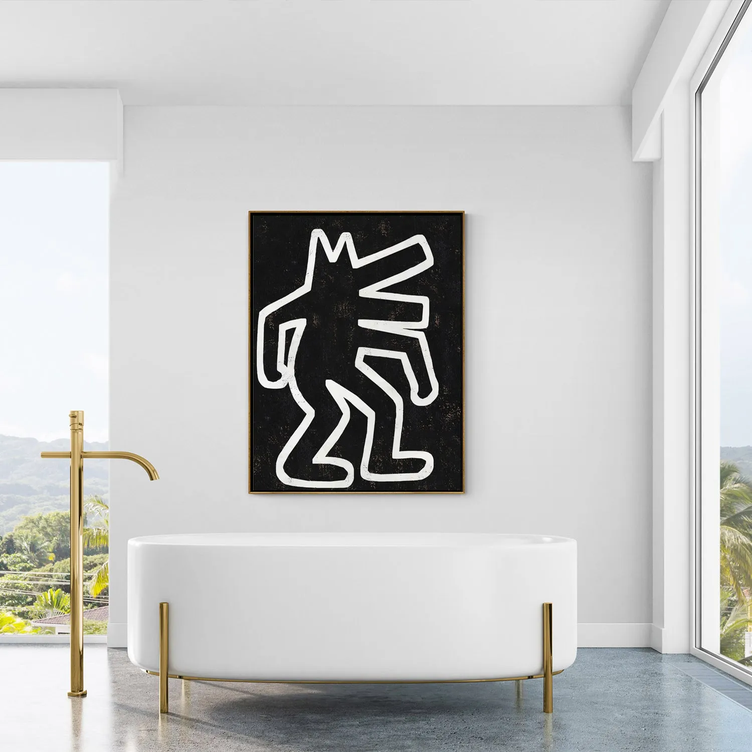 Vertical Abstract Dancing Man Painting H304VR