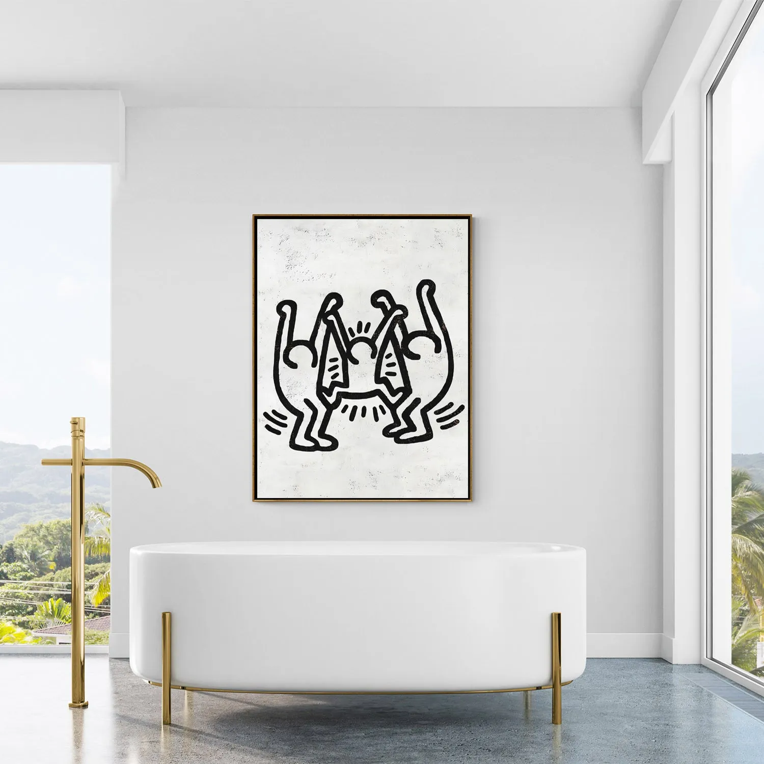 Vertical Abstract Dancing Man Painting H305V