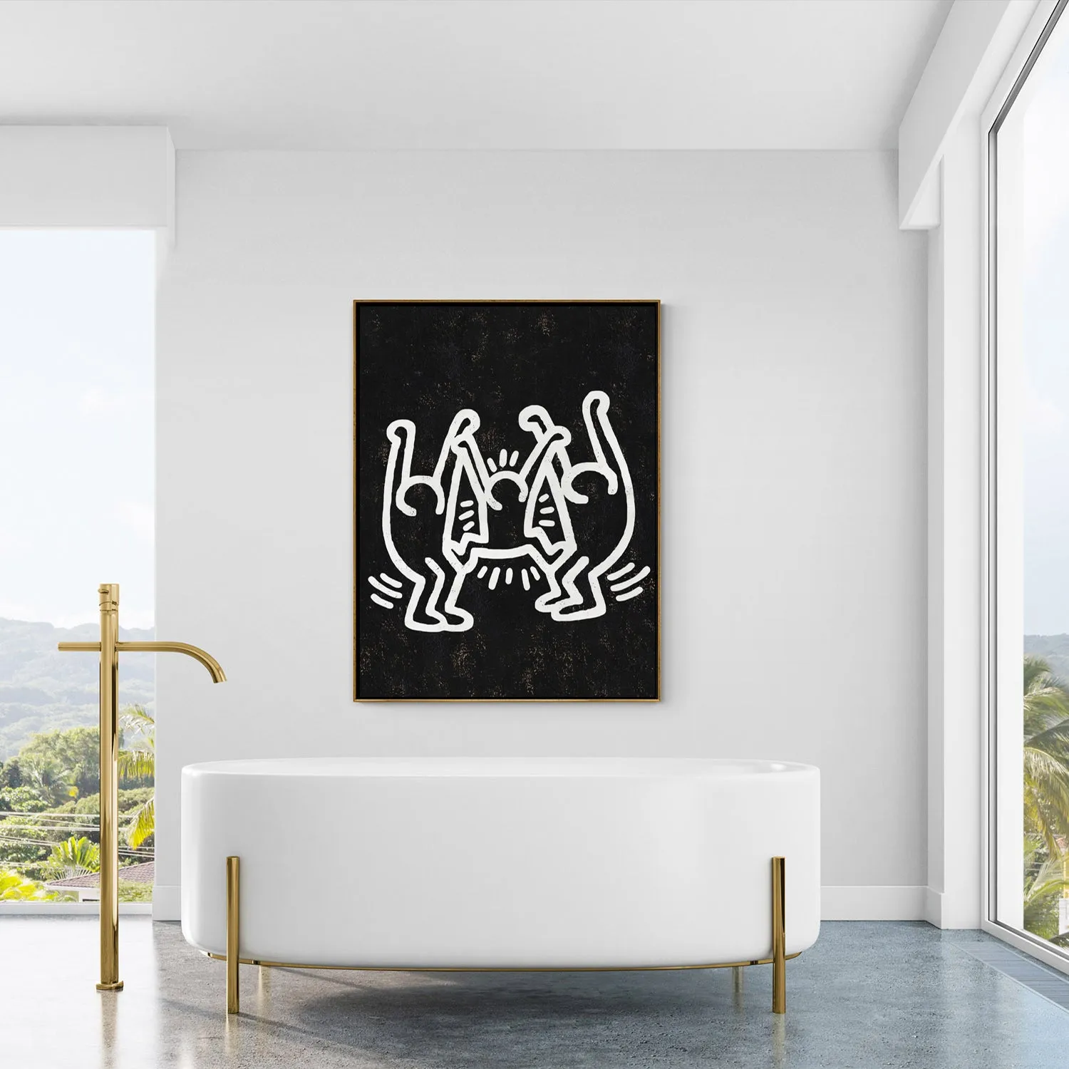 Vertical Abstract Dancing Man Painting H305VR