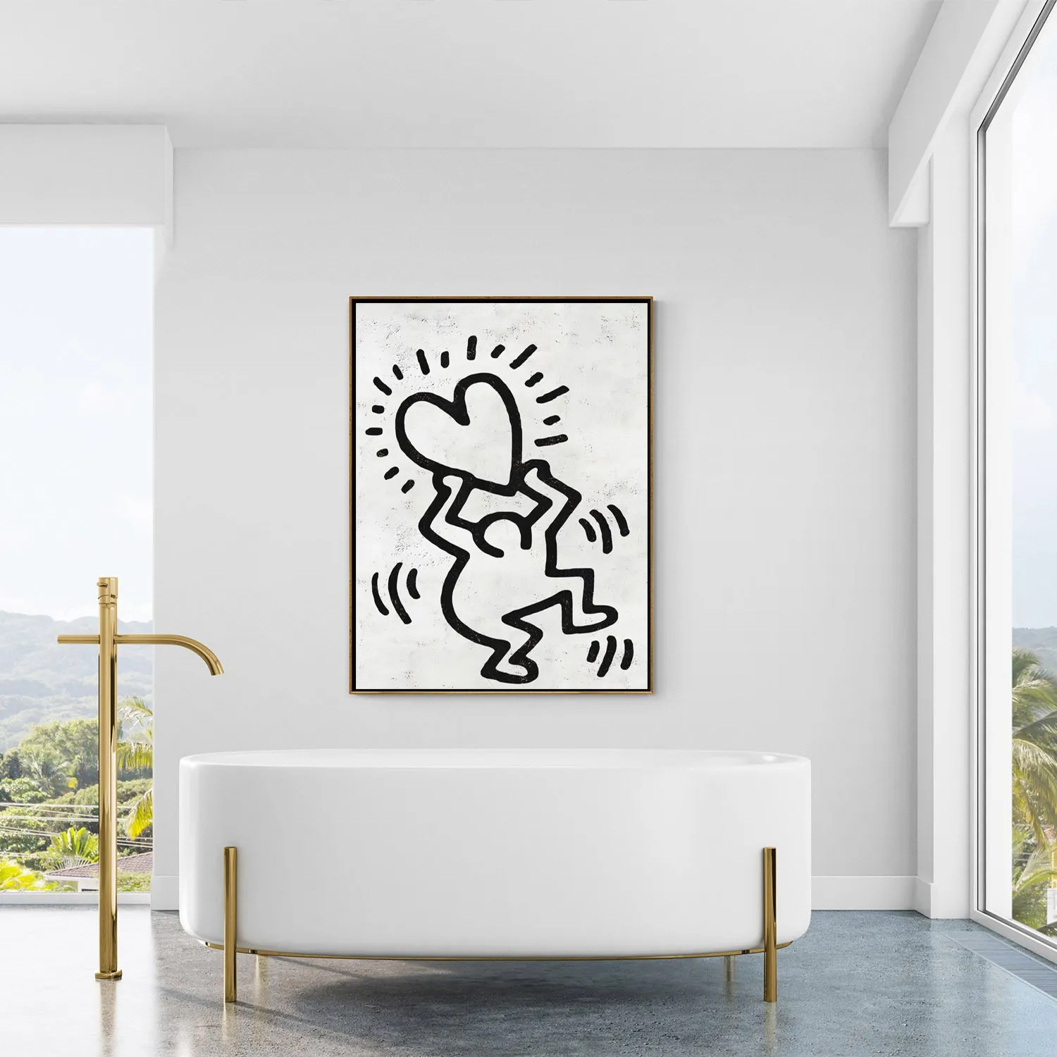 Vertical Abstract Dancing Man Painting H306V