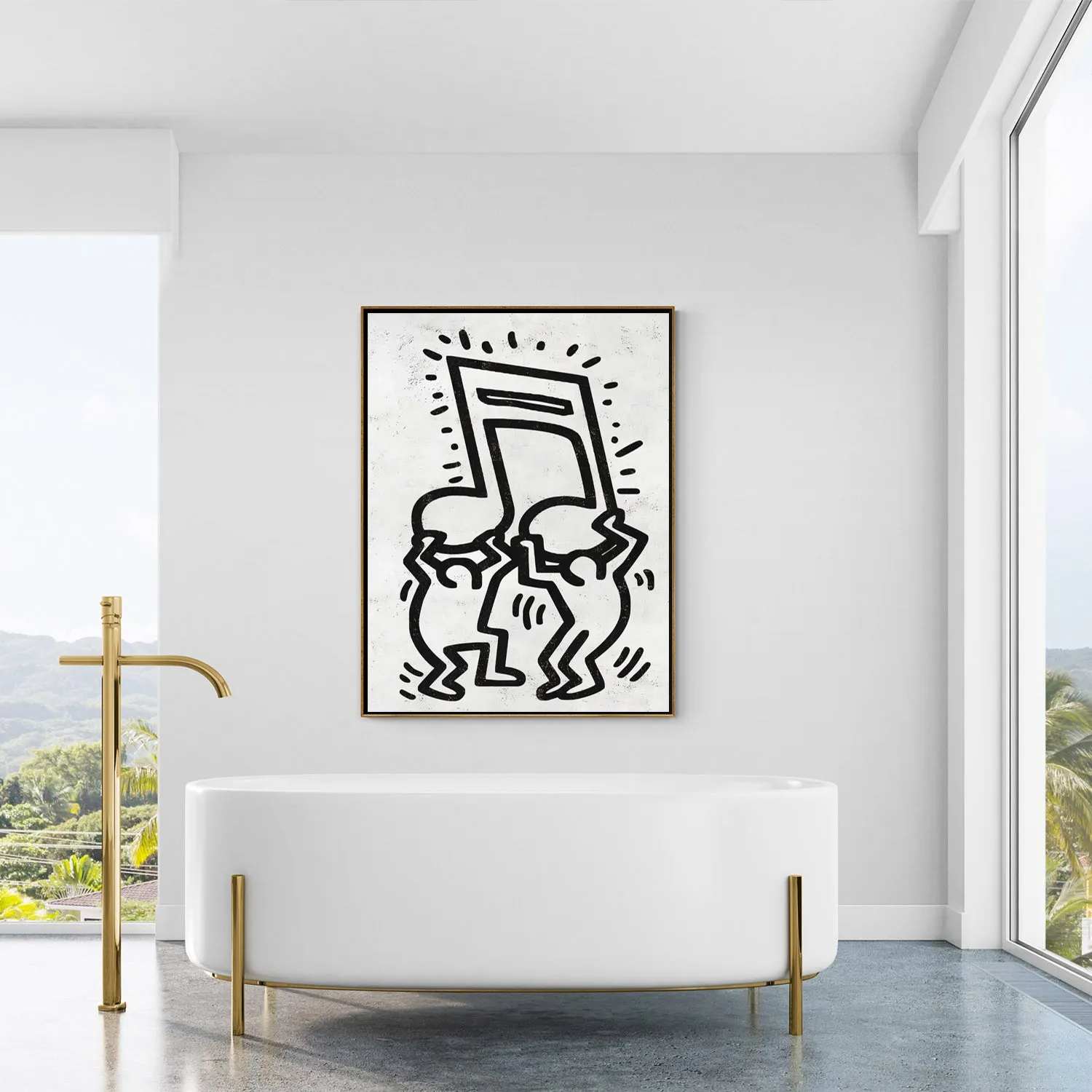 Vertical Abstract Dancing Man Painting H307V