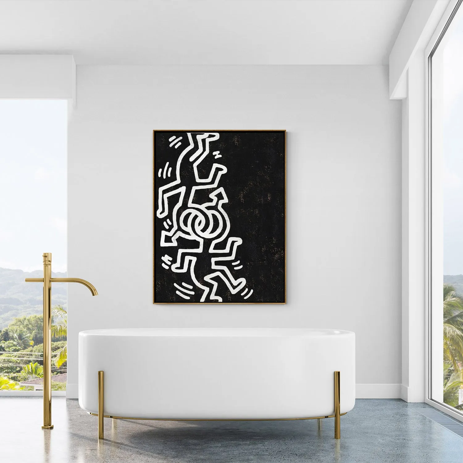 Vertical Abstract Dancing Man Painting H308VR