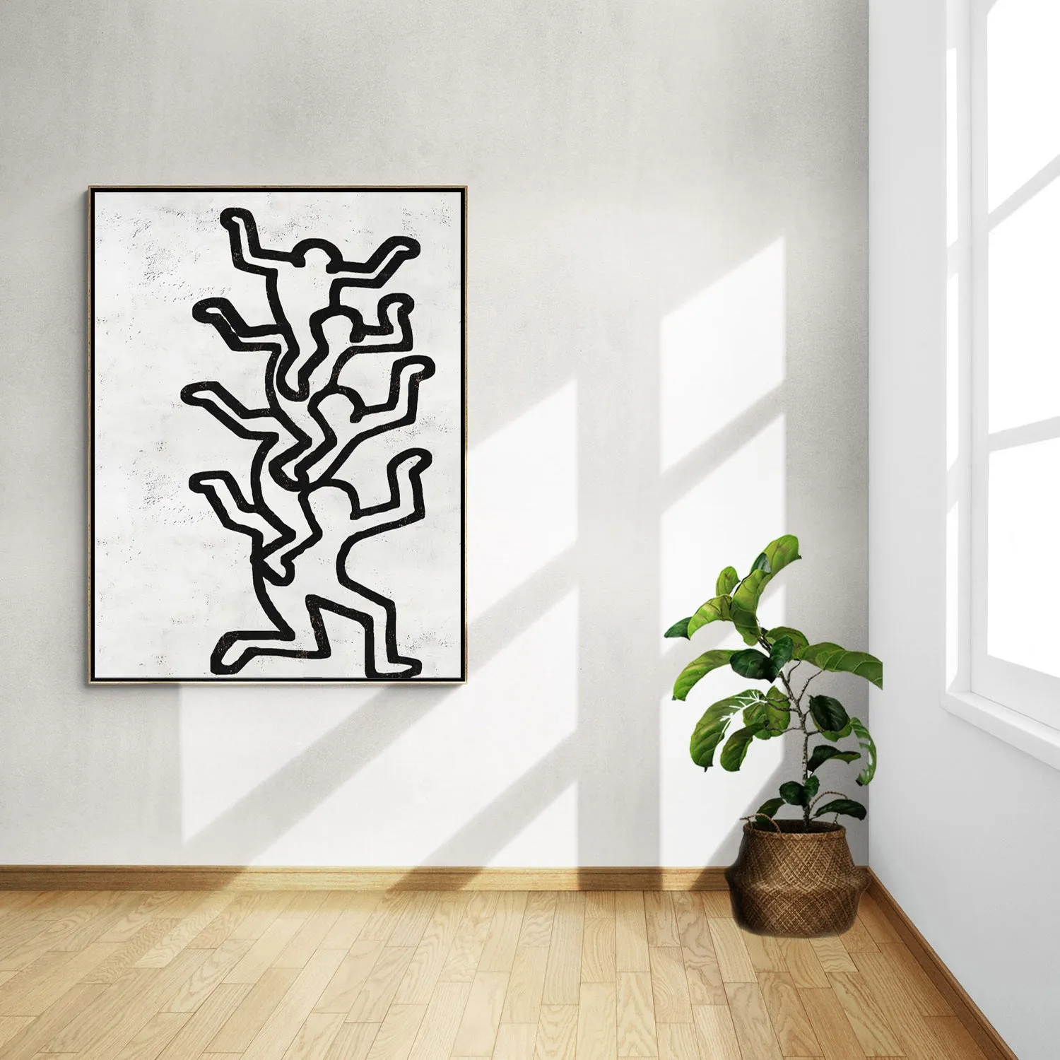Vertical Abstract Dancing Man Painting H309V