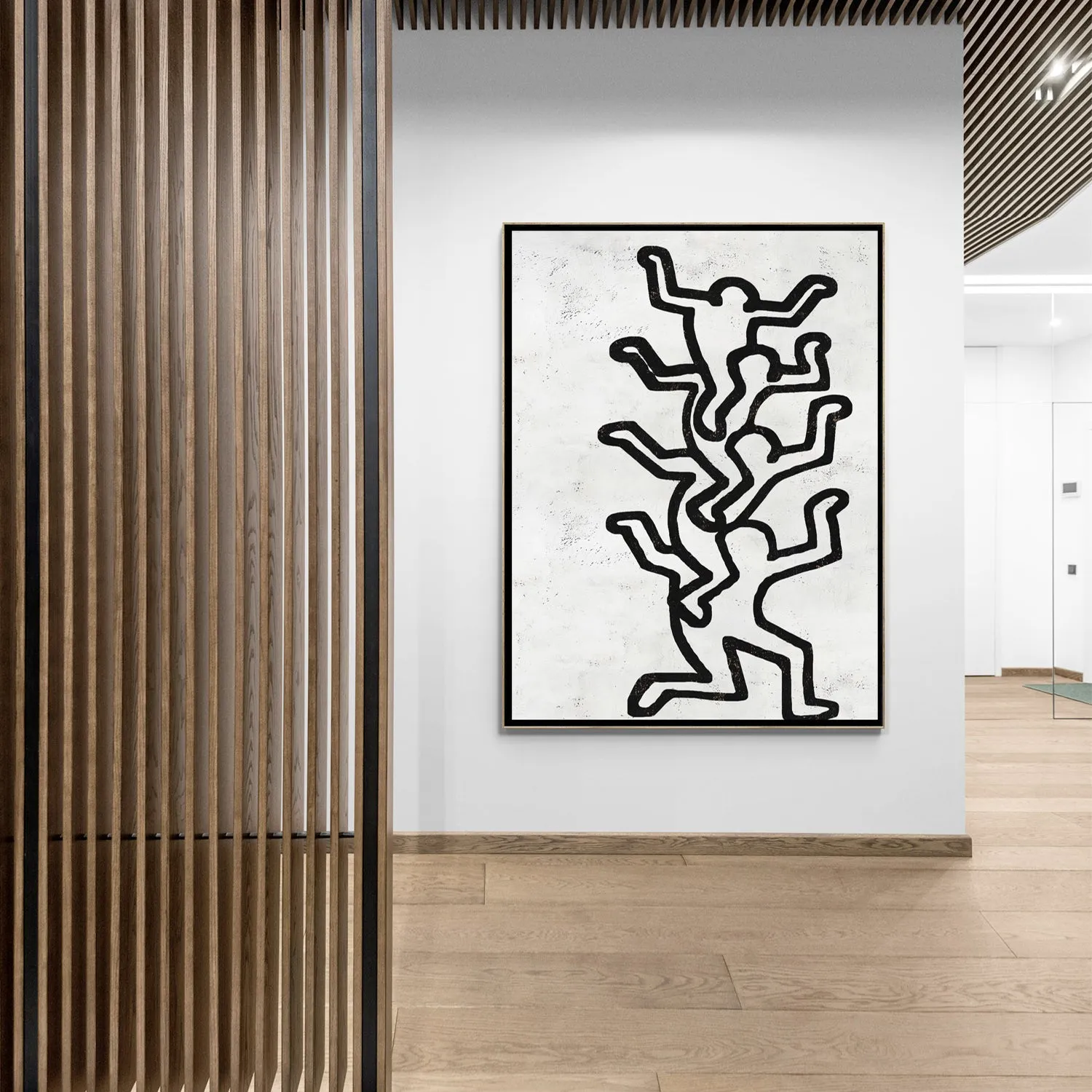 Vertical Abstract Dancing Man Painting H309V