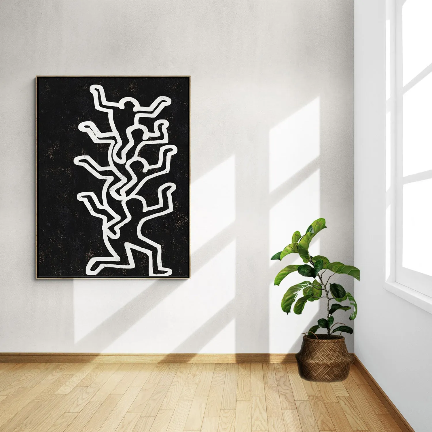 Vertical Abstract Dancing Man Painting H309VR