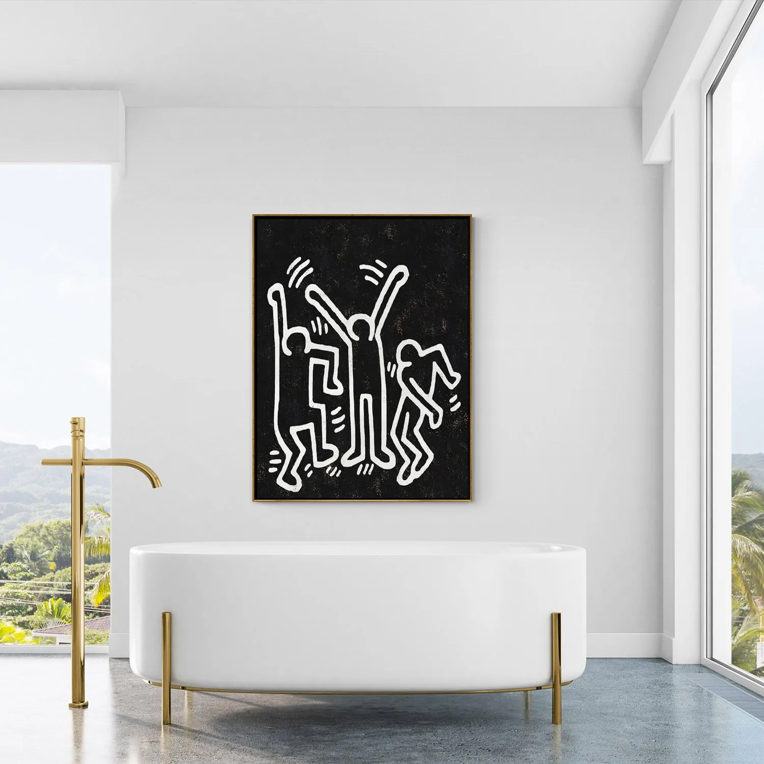 Vertical Abstract Dancing Man Painting H310VR