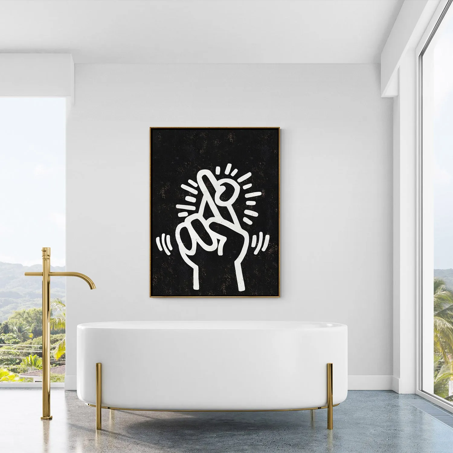 Vertical Abstract Dancing Man Painting H311VR