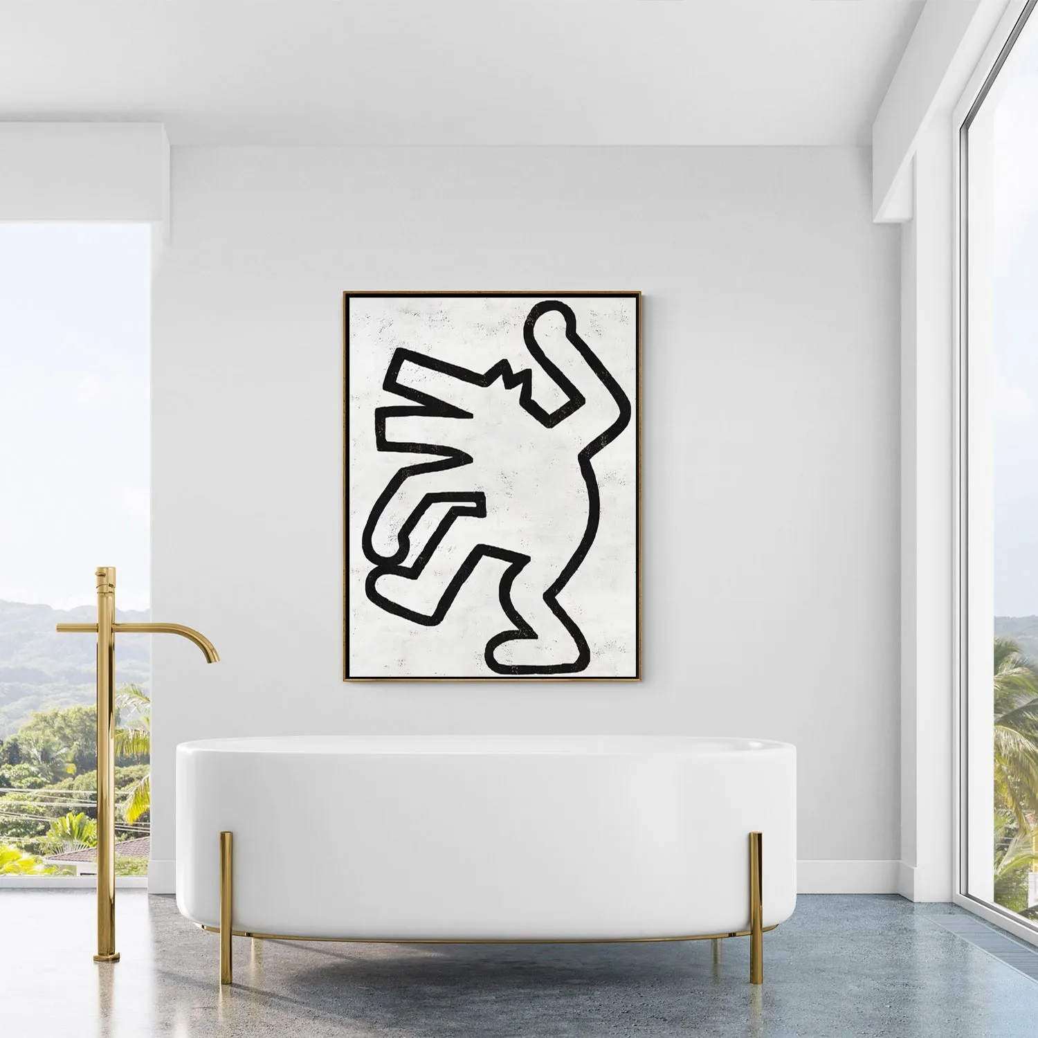 Vertical Abstract Dancing Man Painting H312V