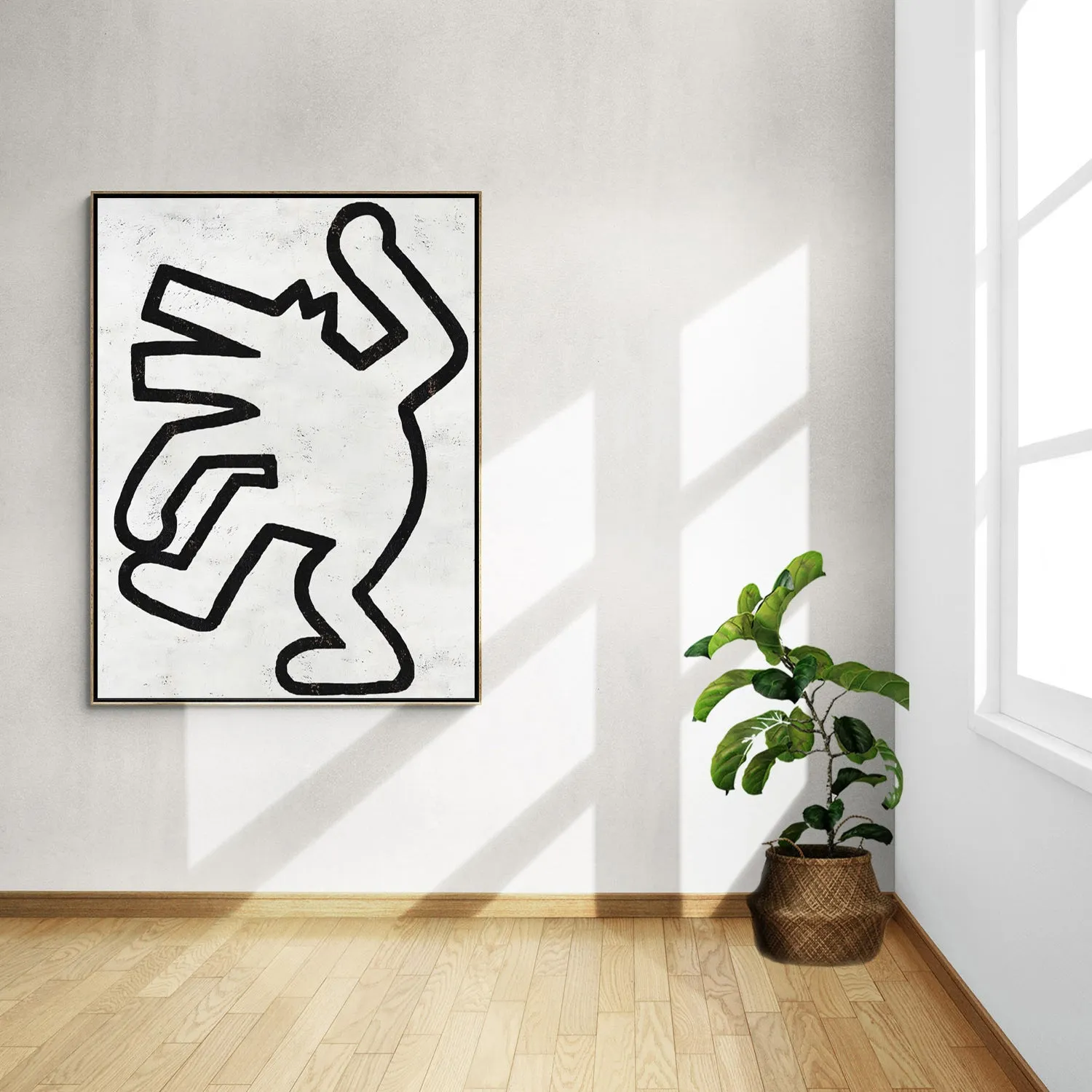 Vertical Abstract Dancing Man Painting H312V