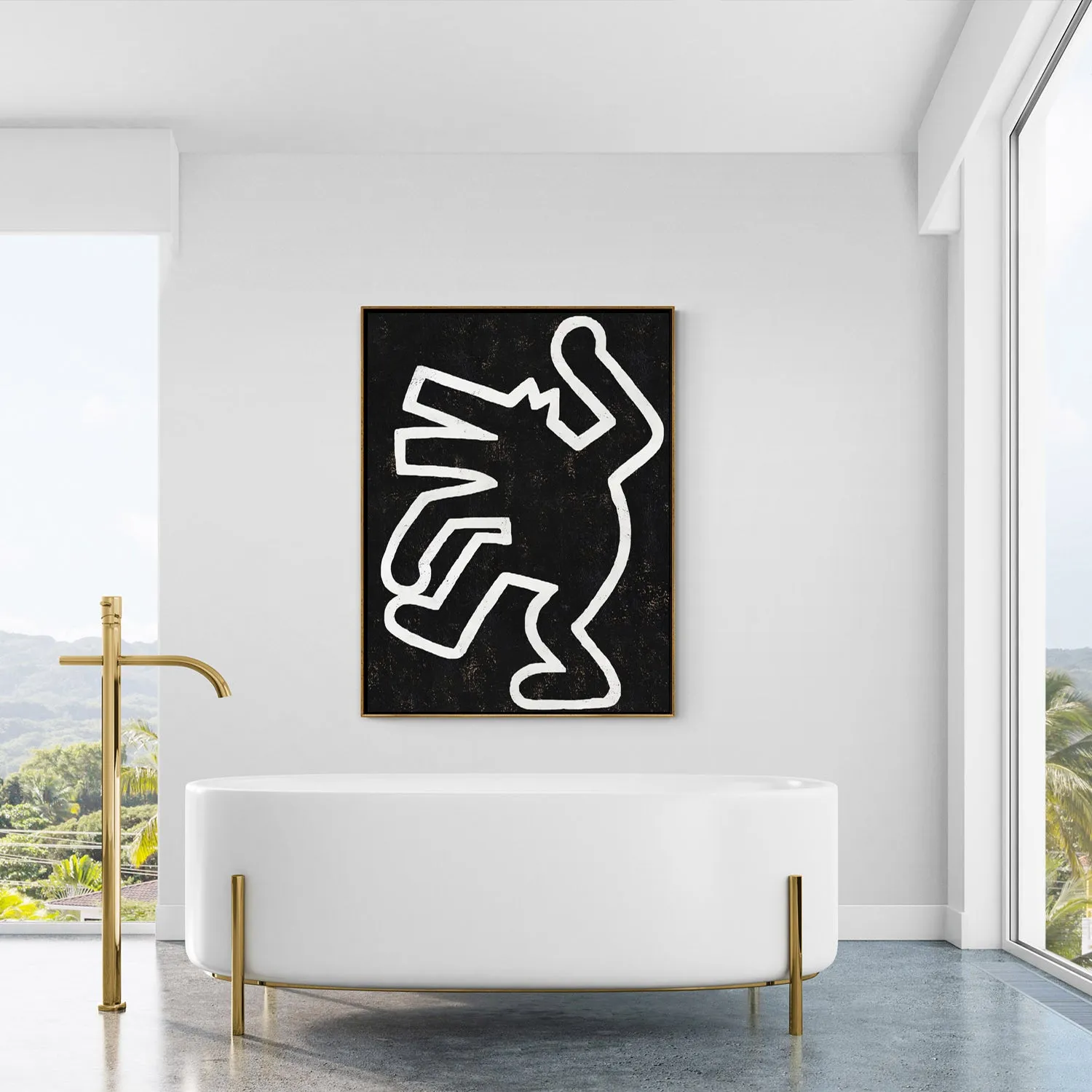 Vertical Abstract Dancing Man Painting H312VR