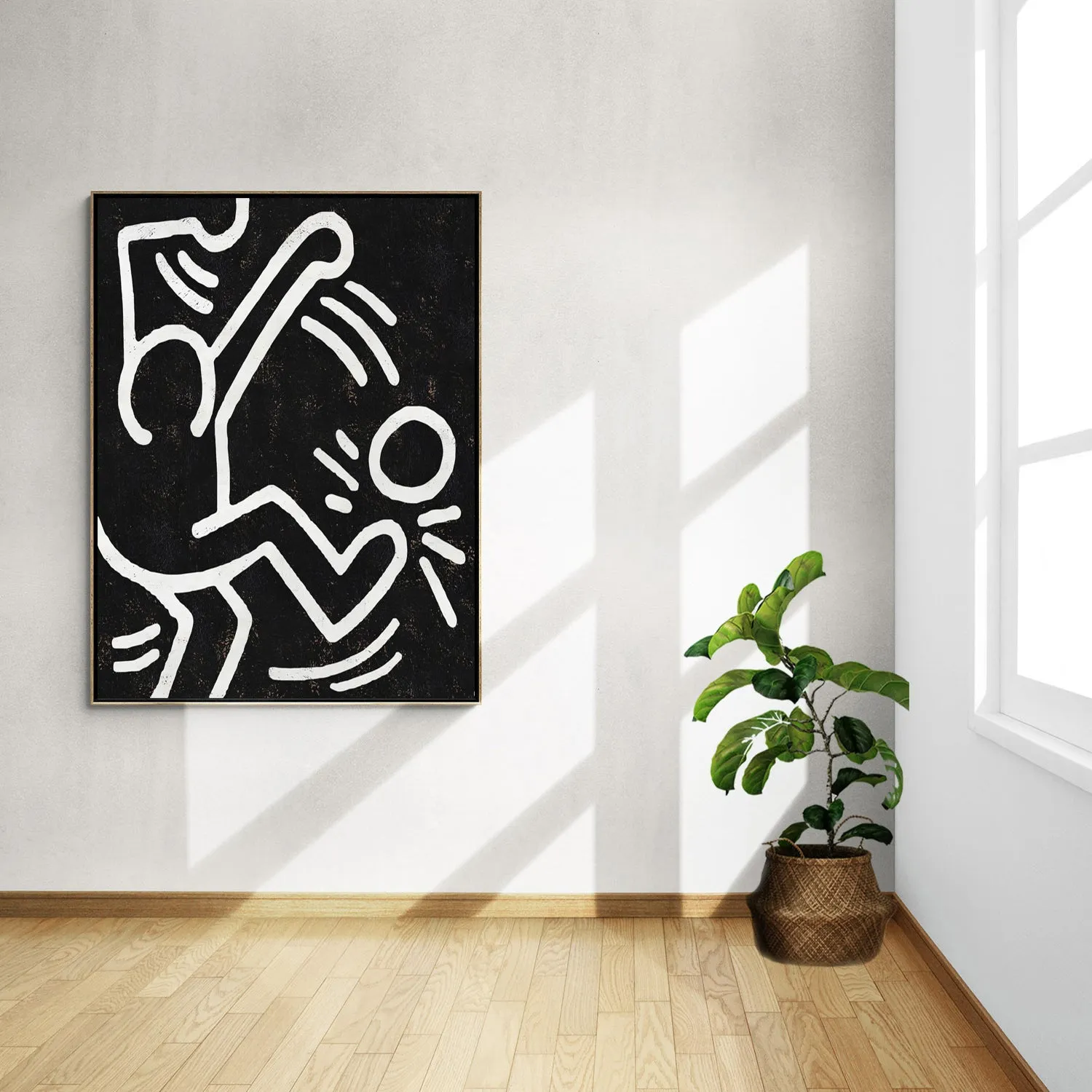 Vertical Abstract Dancing Man Painting H314VR