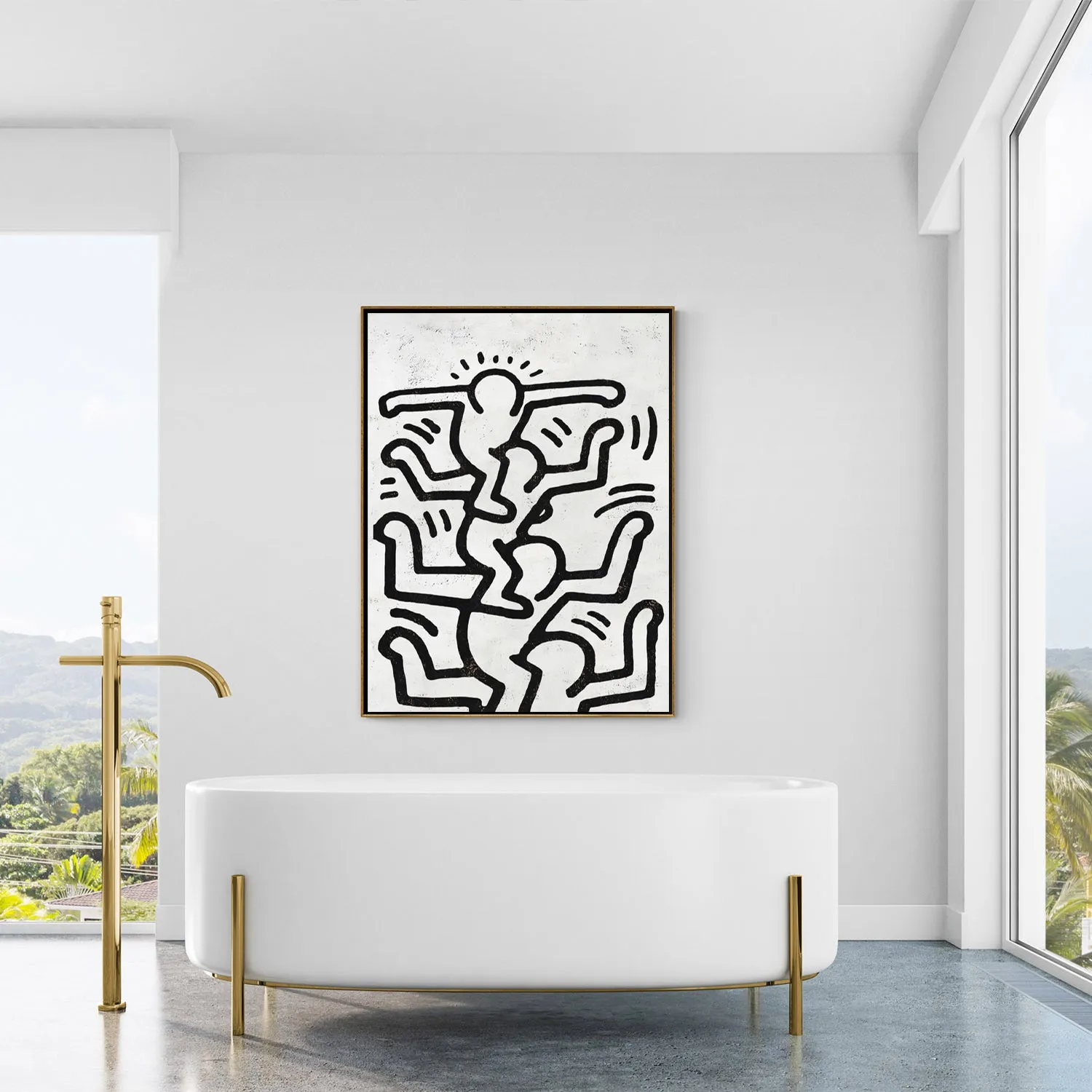 Vertical Abstract Dancing Man Painting H315V