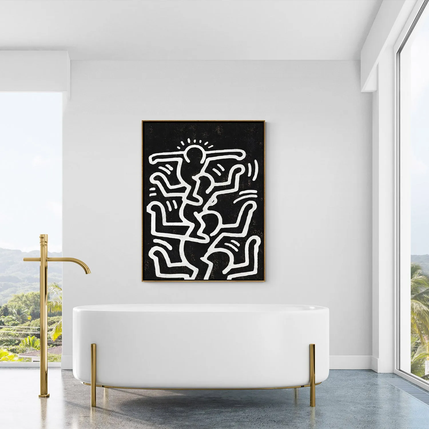 Vertical Abstract Dancing Man Painting H315VR