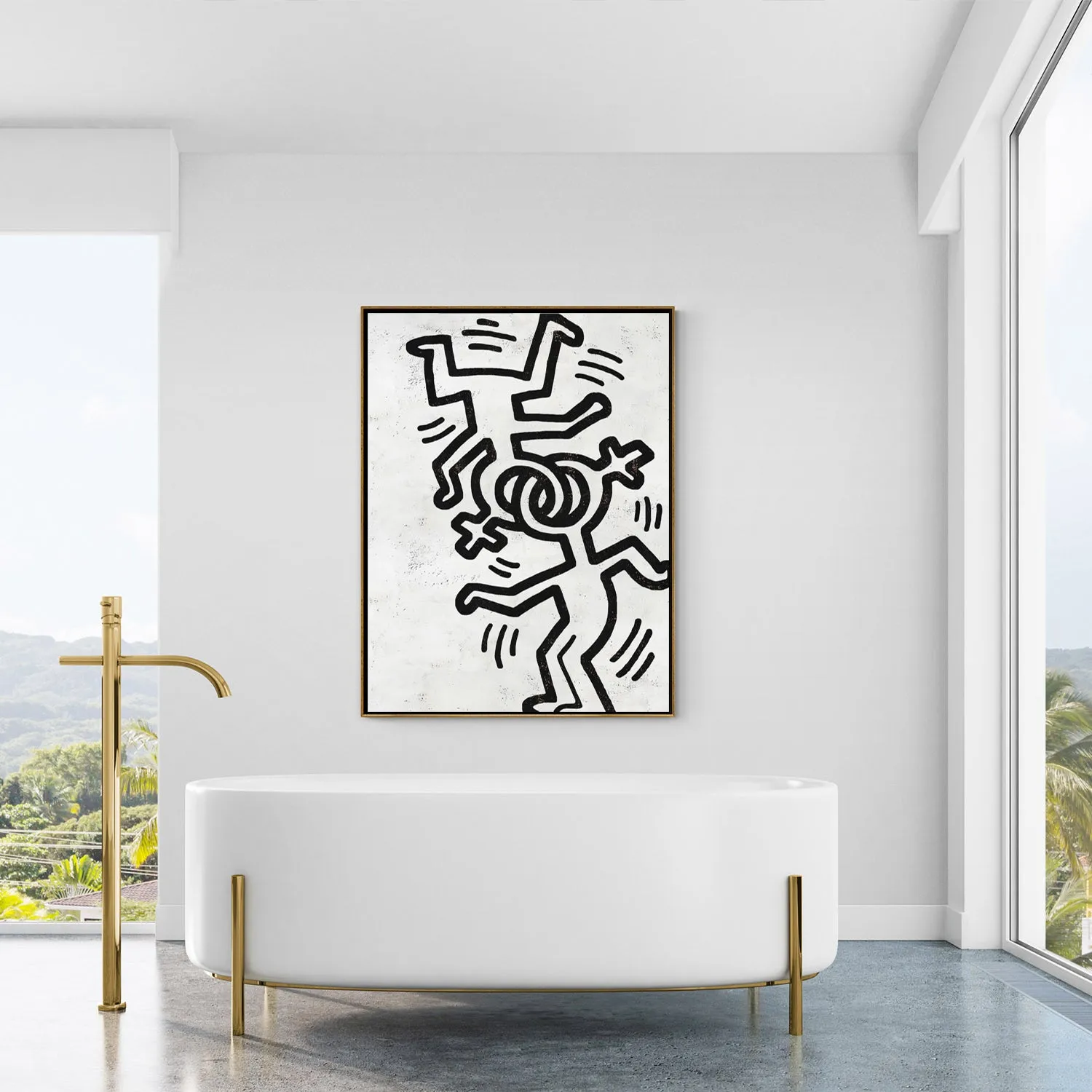 Vertical Abstract Dancing Man Painting H316V