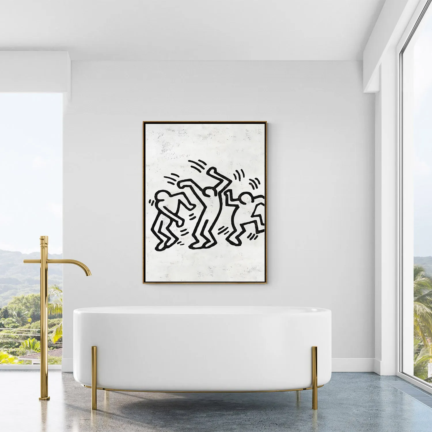 Vertical Abstract Dancing Man Painting H317V
