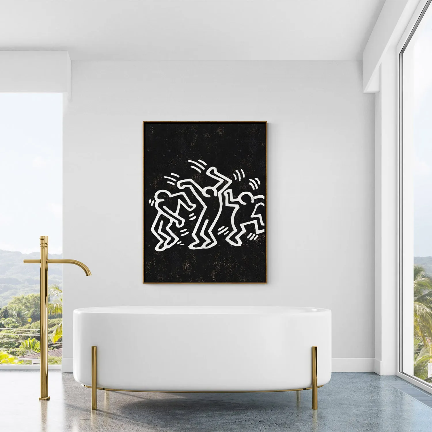 Vertical Abstract Dancing Man Painting H317VR