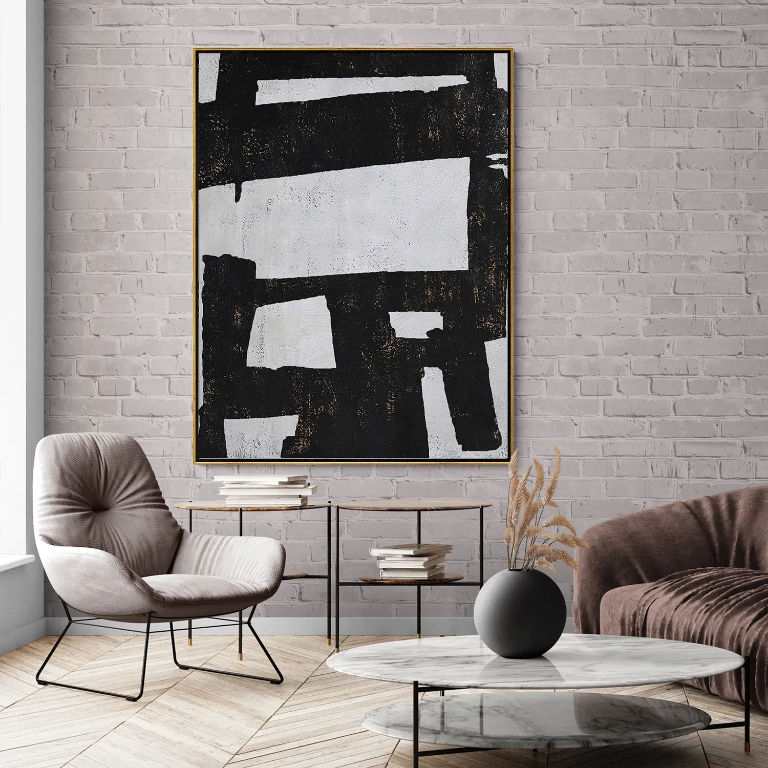 Vertical Minimalist Abstract Painting H105V