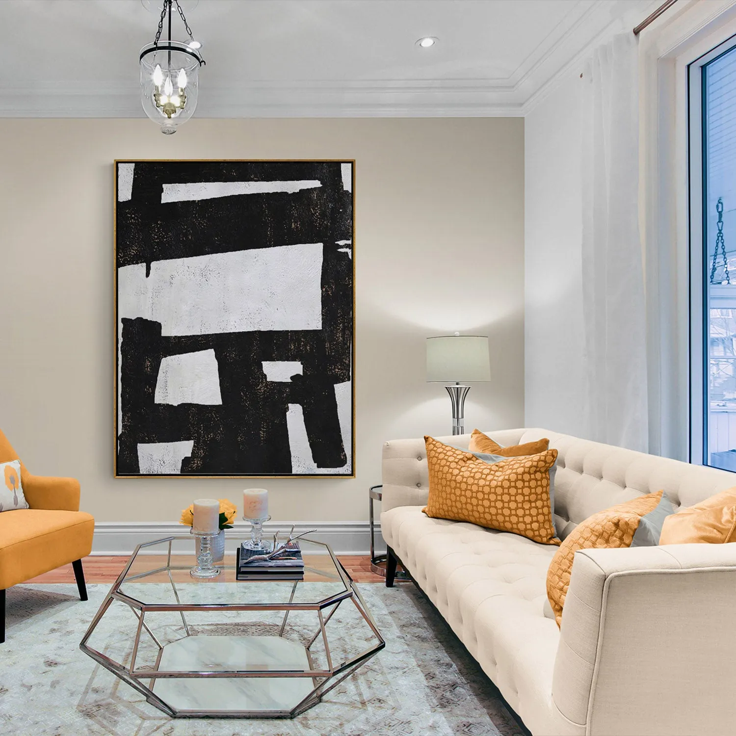 Vertical Minimalist Abstract Painting H105V