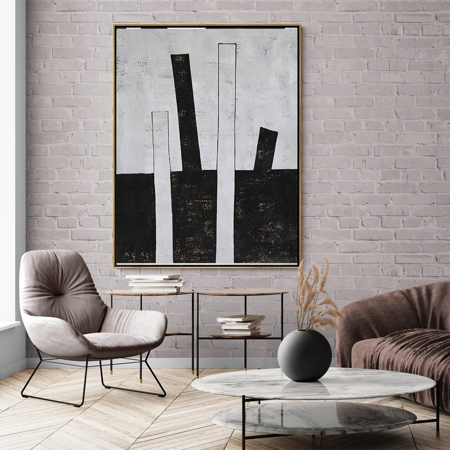 Vertical Minimalist Abstract Painting H122V
