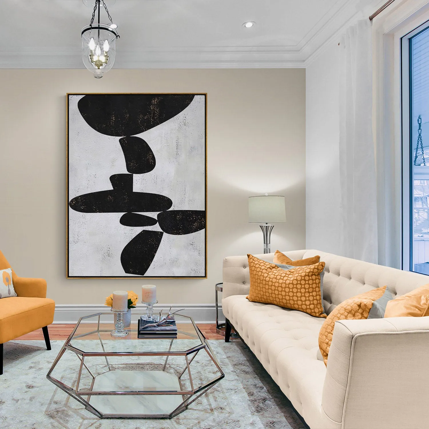 Vertical Minimalist Abstract Painting H129V