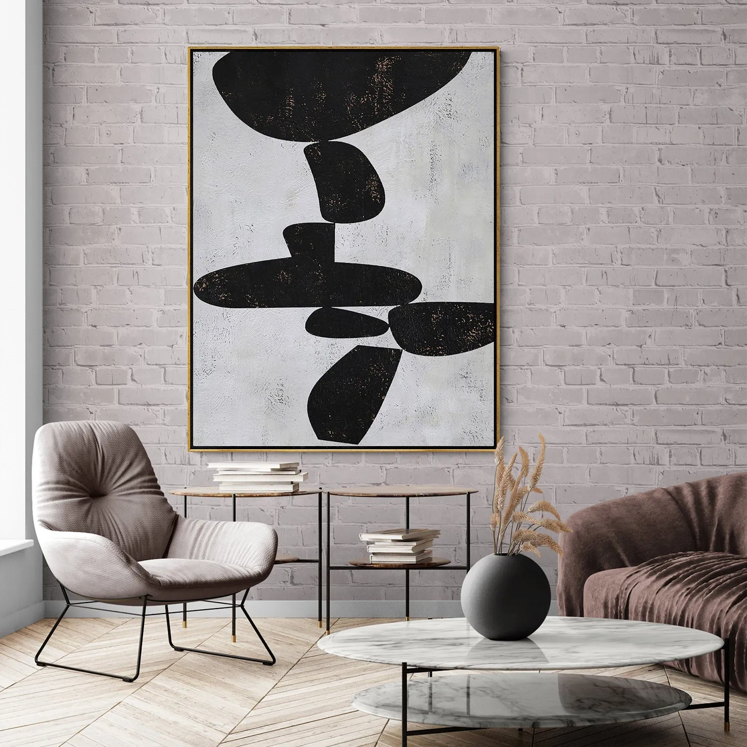 Vertical Minimalist Abstract Painting H129V