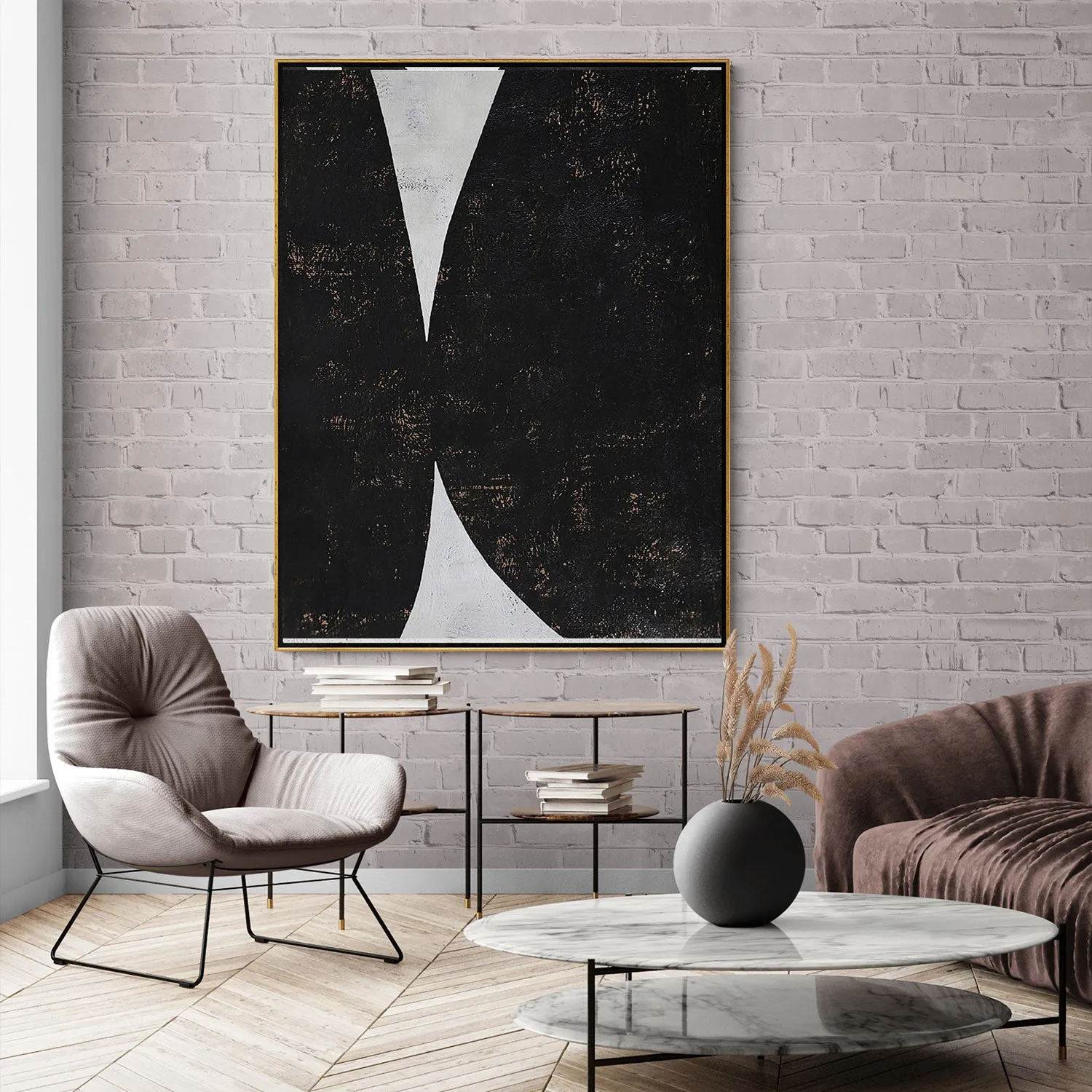 Vertical Minimalist Abstract Painting H139V