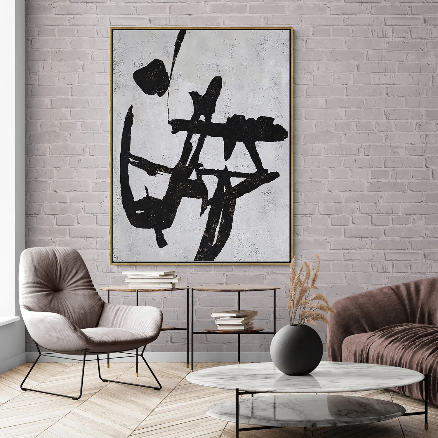 Vertical Minimalist Abstract Painting H199V