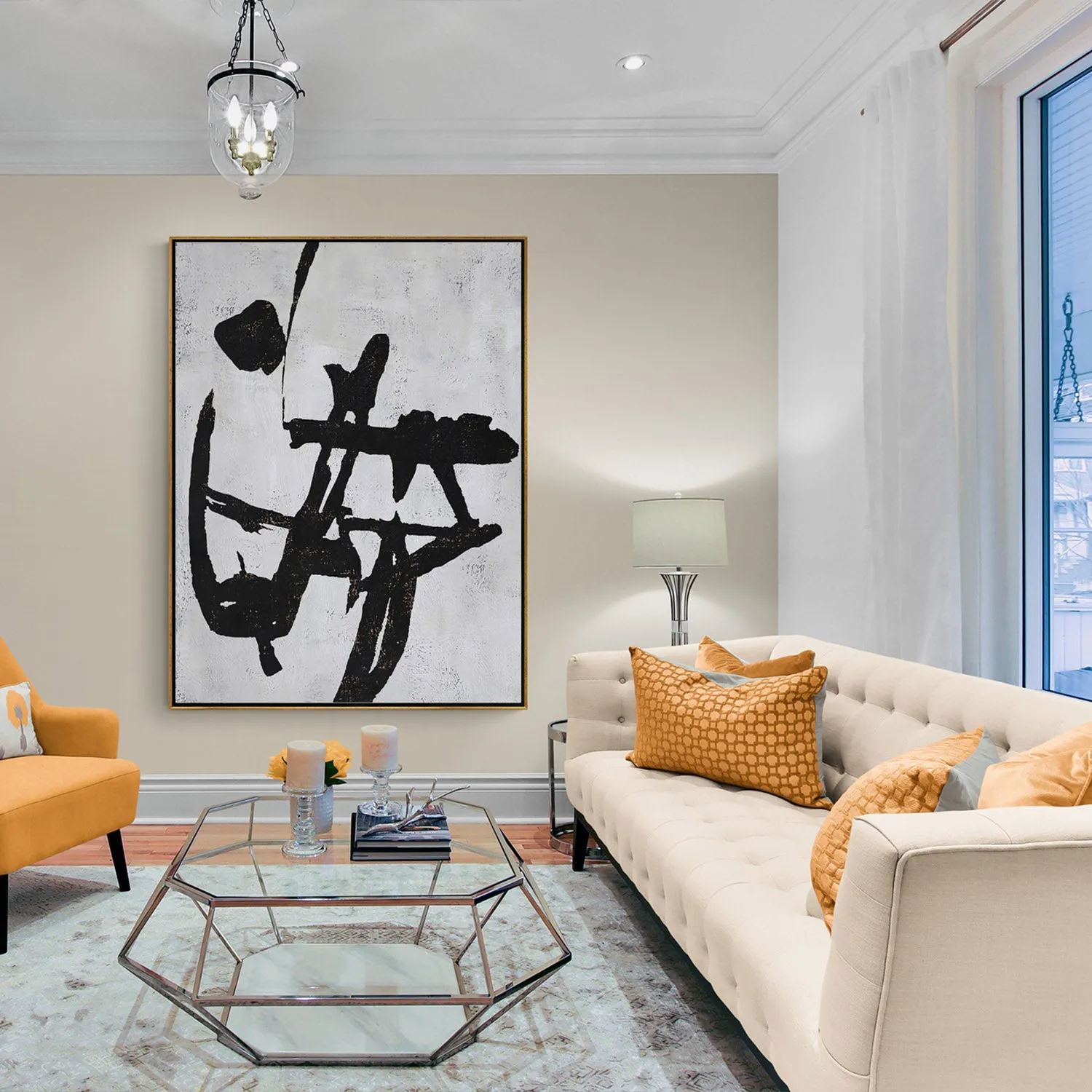 Vertical Minimalist Abstract Painting H199V