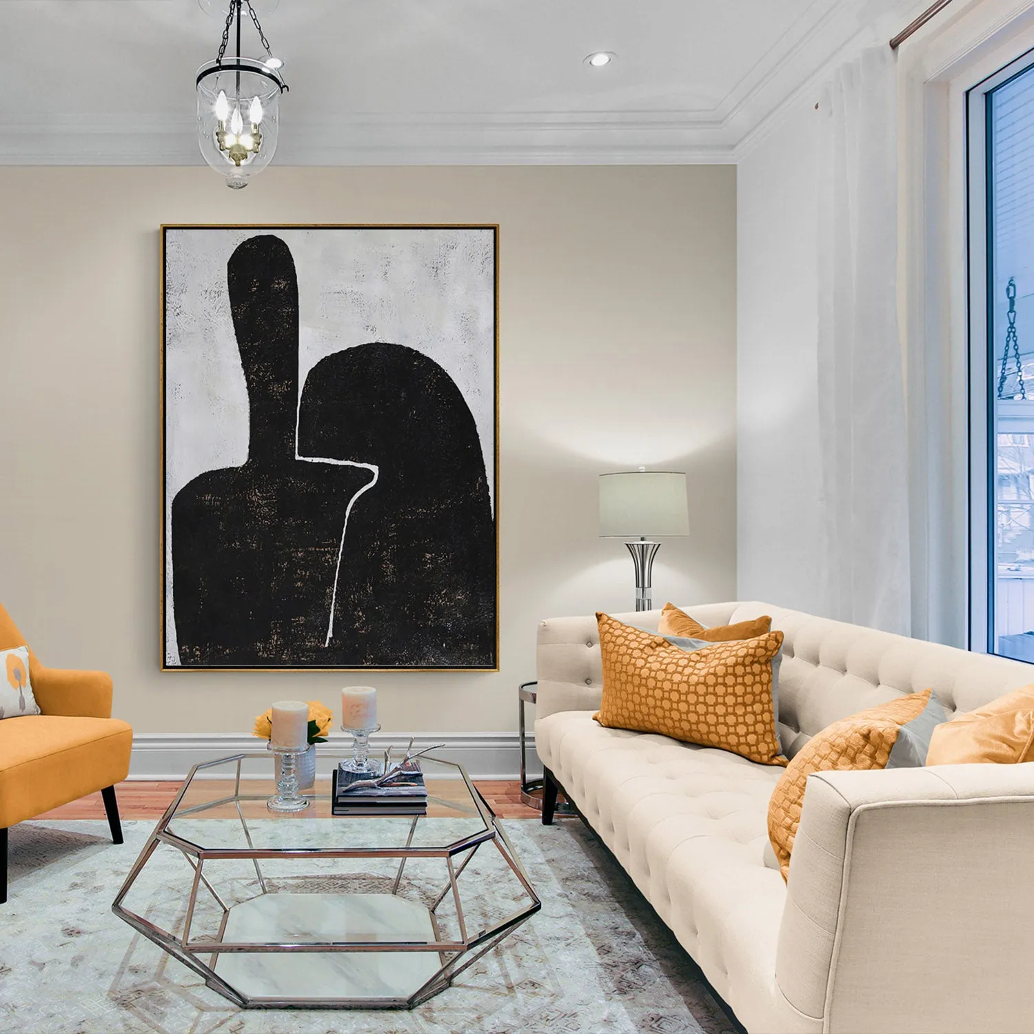 Vertical Minimalist Abstract Painting H266V