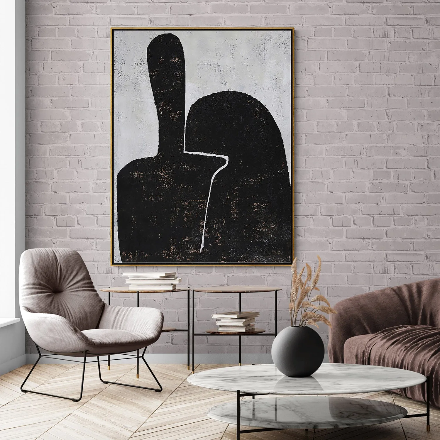 Vertical Minimalist Abstract Painting H266V