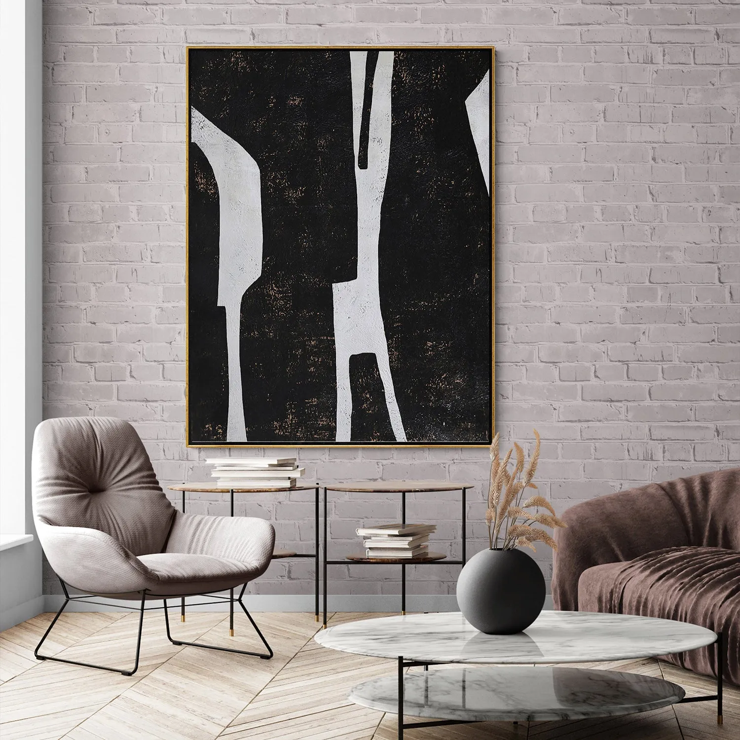 Vertical Minimalist Abstract Painting H41V