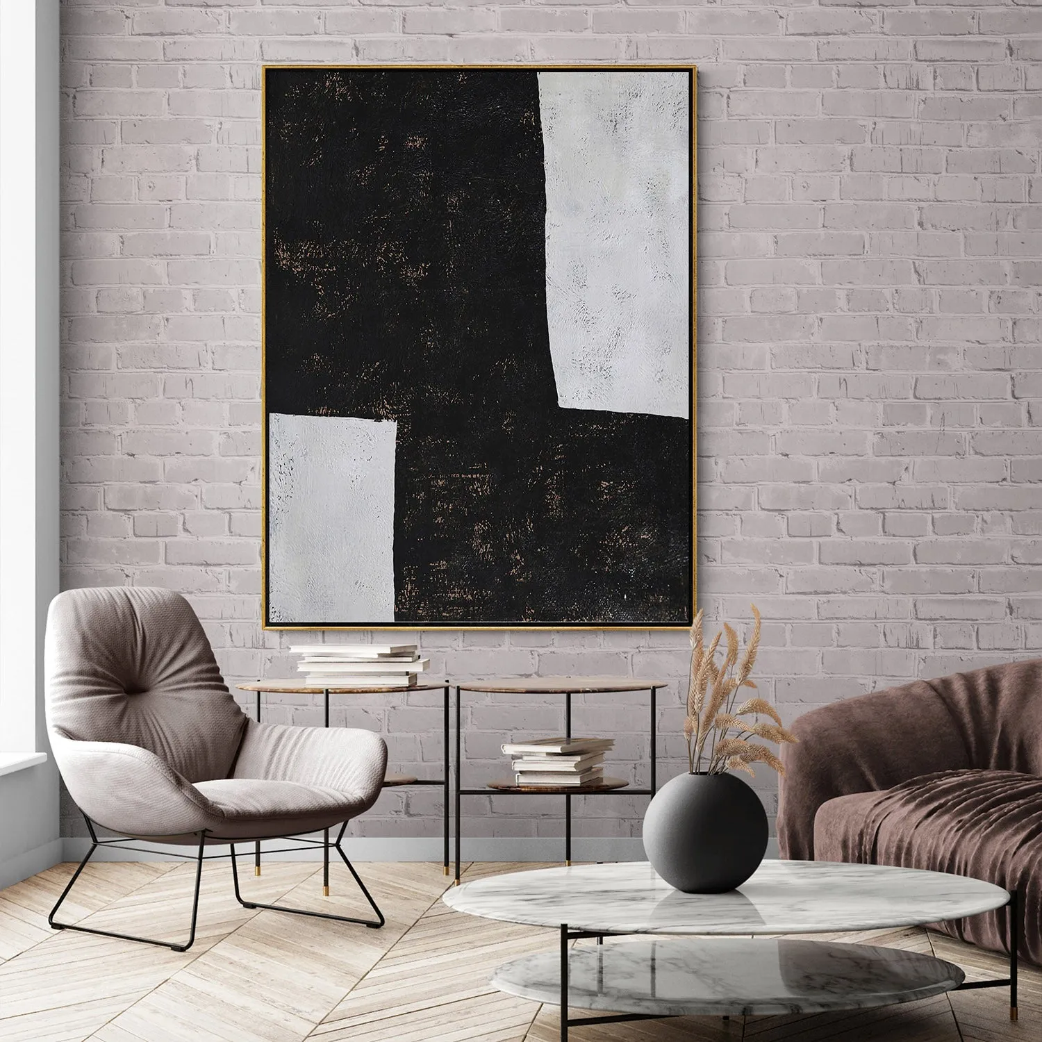 Vertical Minimalist Abstract Painting H43V