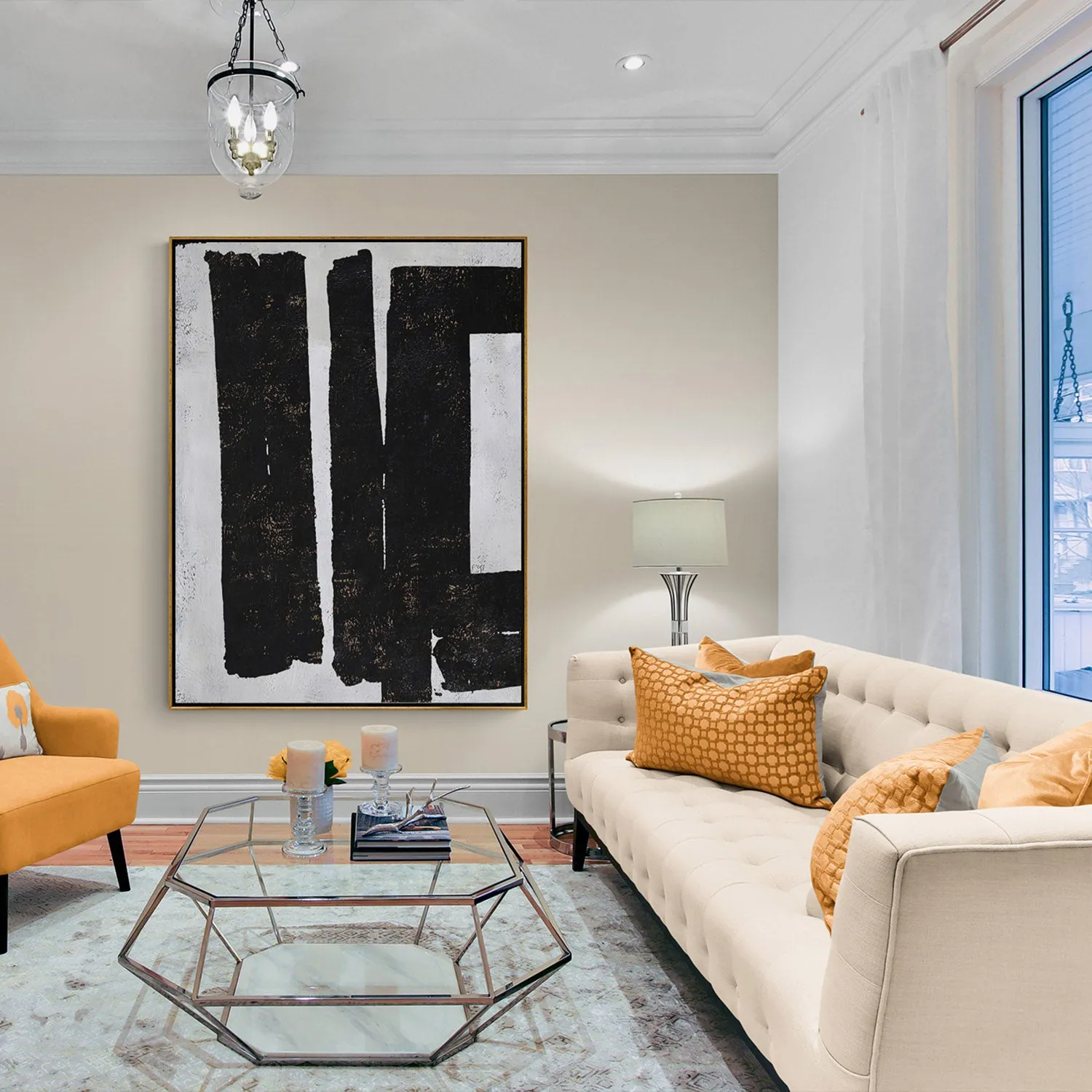Vertical Minimalist Abstract Painting H91V