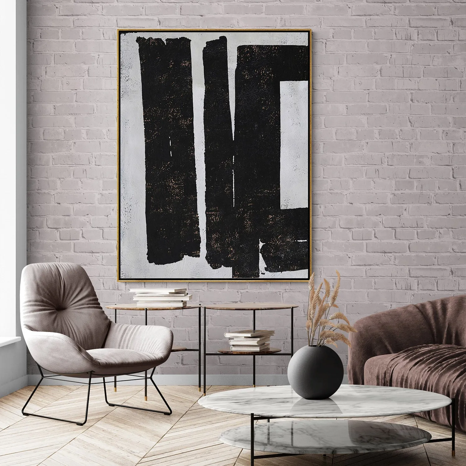 Vertical Minimalist Abstract Painting H91V