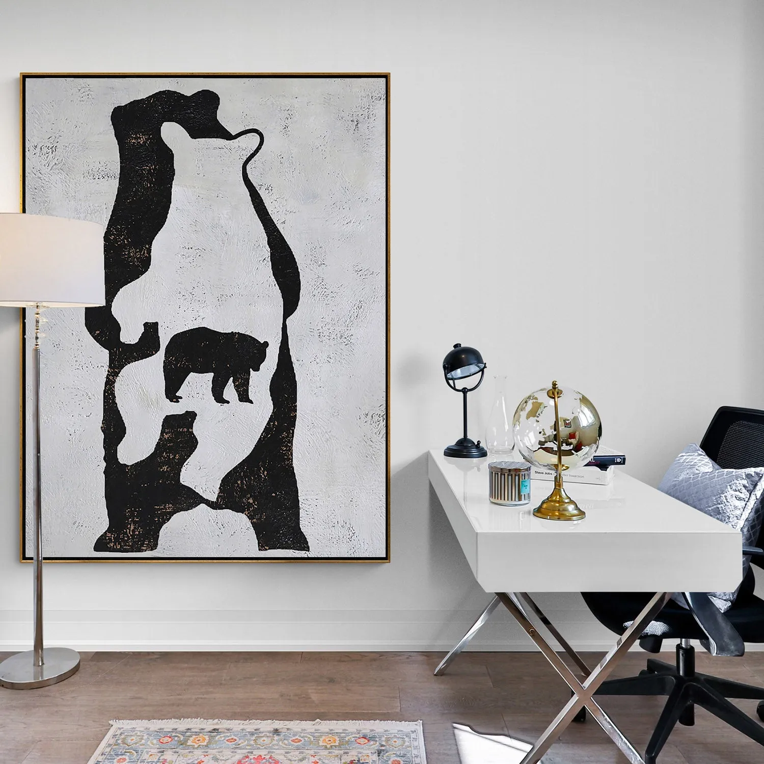 Vertical Minimalist Bear Painting H264V